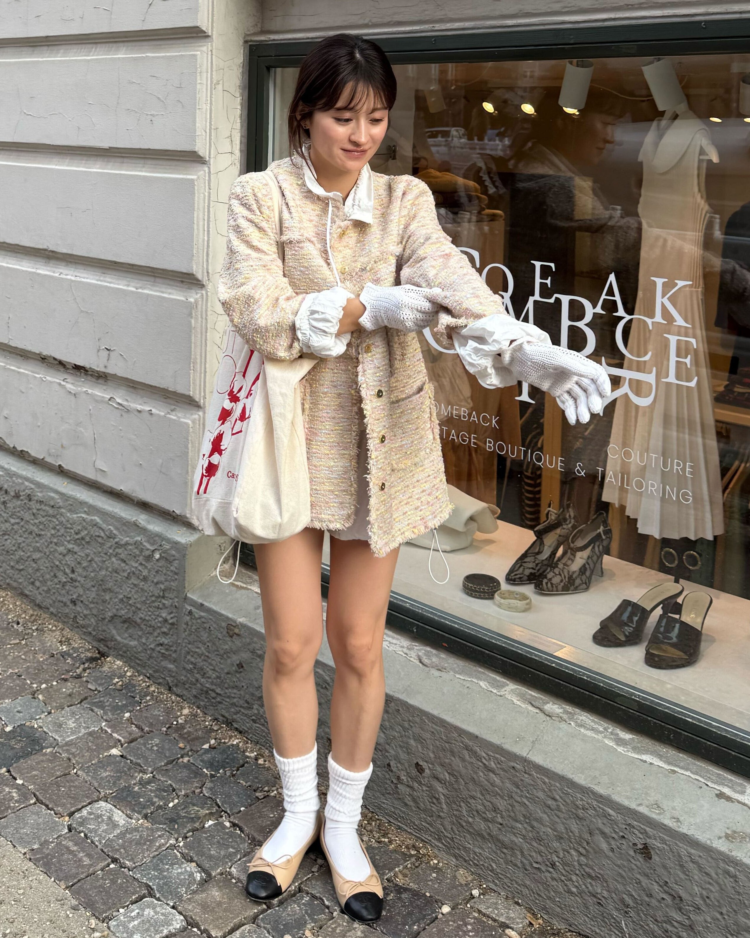 ELISE TWEED JACKET/158cm/着用サイズF