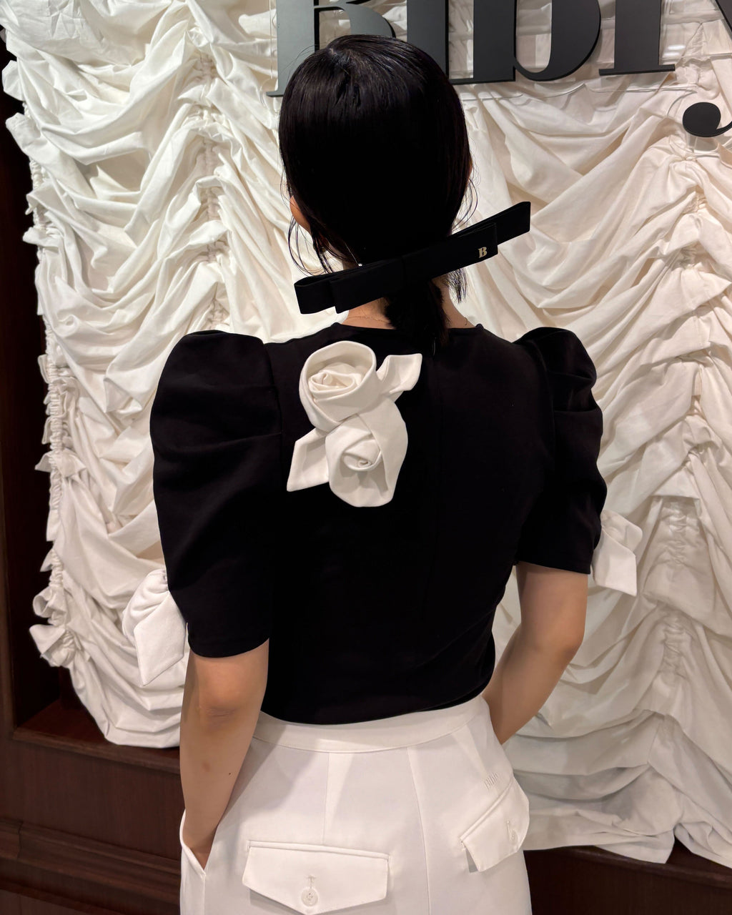 ROSETTE TEE/159cm/wearing size F｜Bibiy