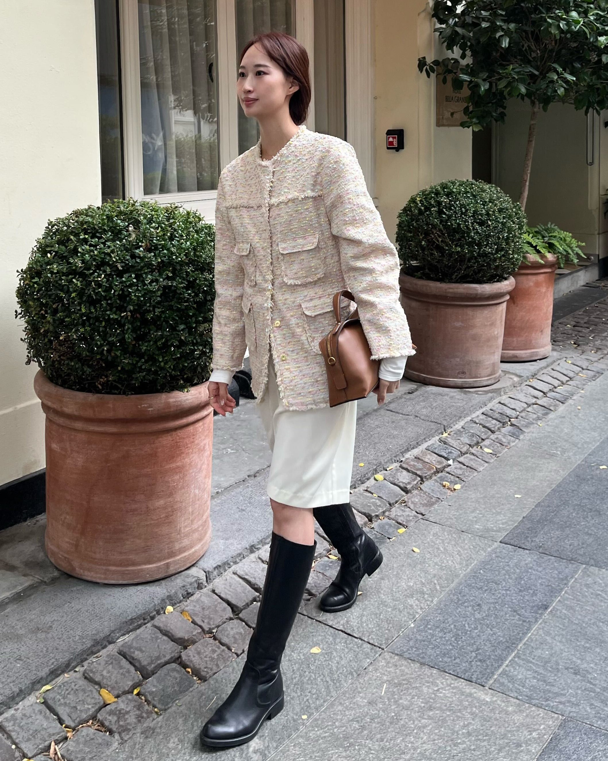 ELISE TWEED JACKET/167cm/着用サイズF