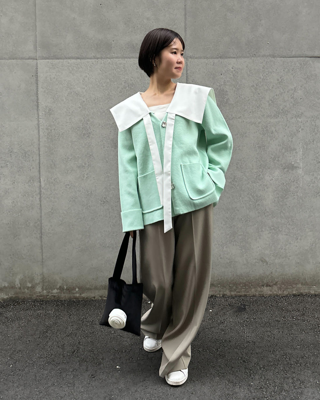 PENELOPE COLLAR KNIT/159cm/着用サイズF｜Bibiy 