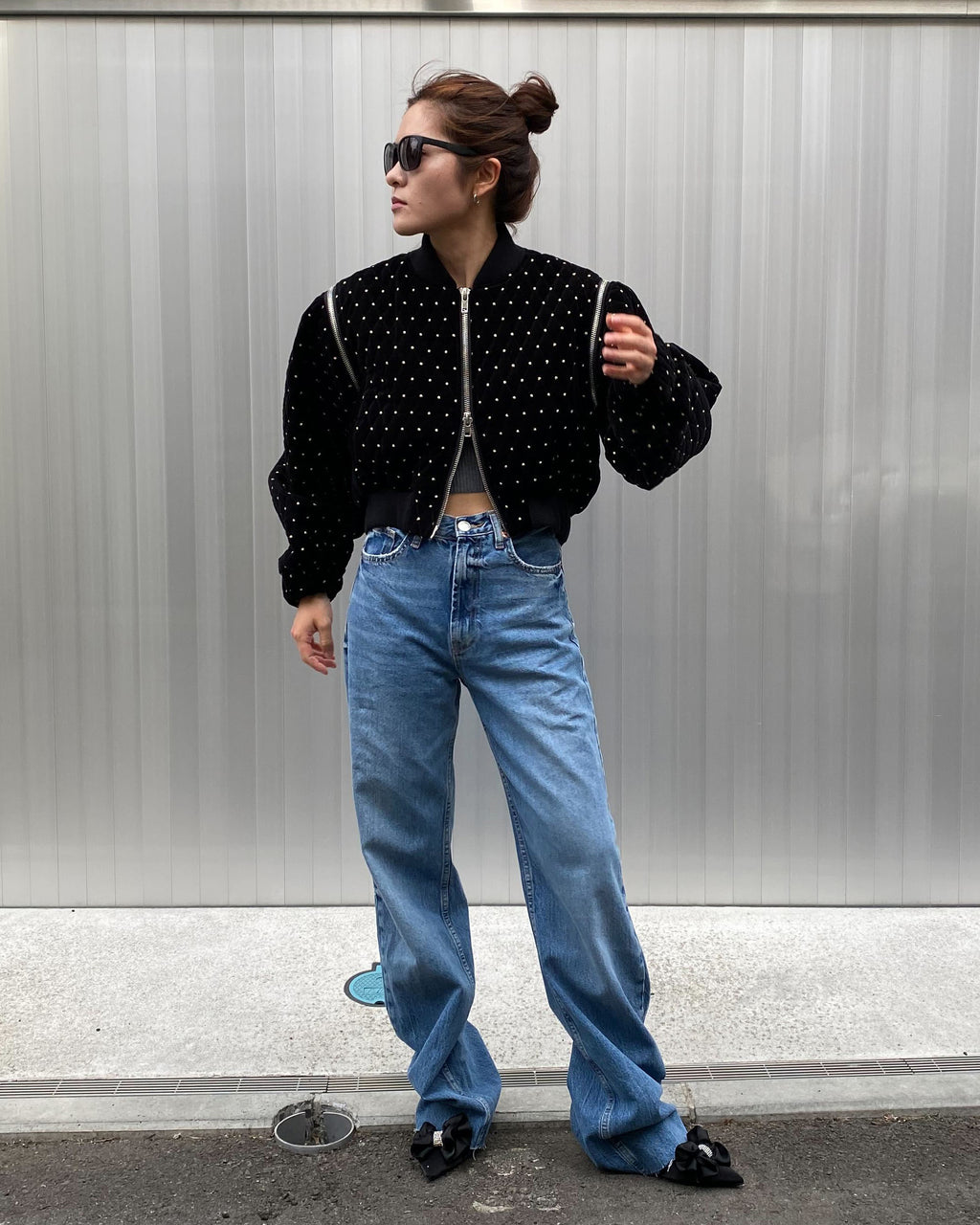 ODETTE ZIPPER JACKET/160cm/着用サイズF｜Bibiy
