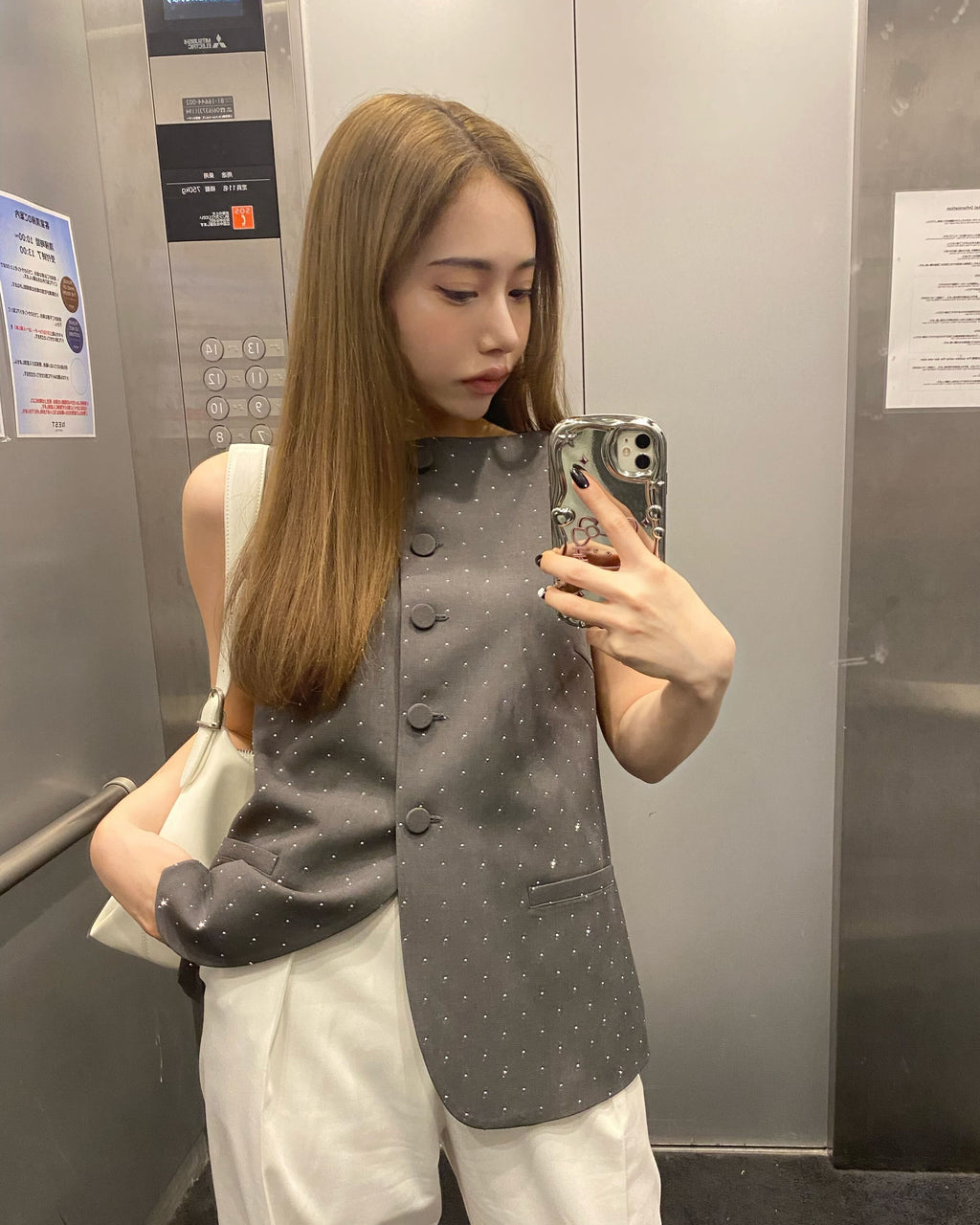 Bibiy. Jewel vest/157cm/Wear size f｜Bibiy