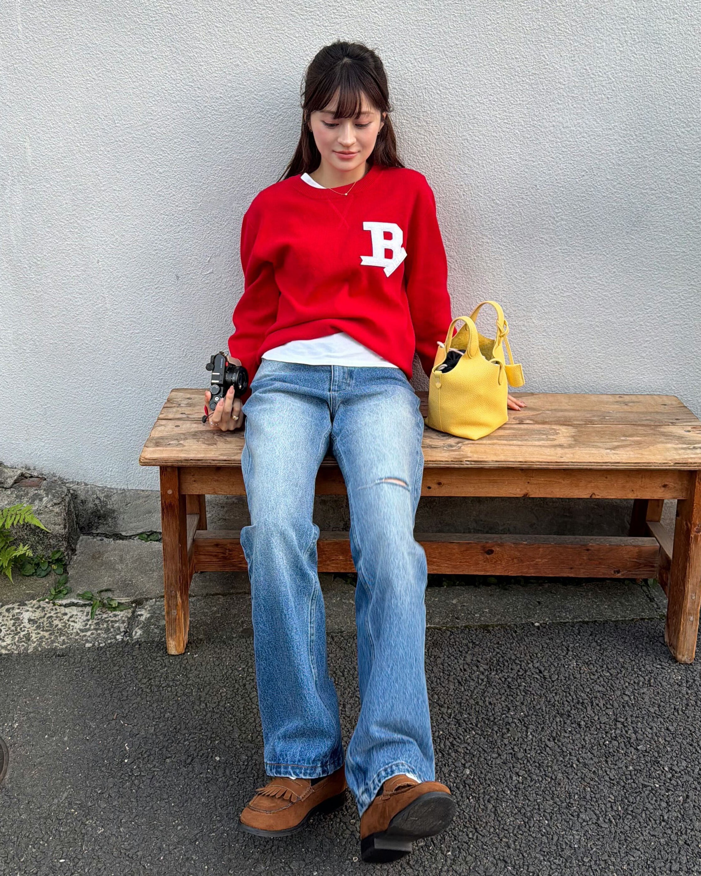 BIBIY. DAMAGE DENIM/158cm/着用サイズS
