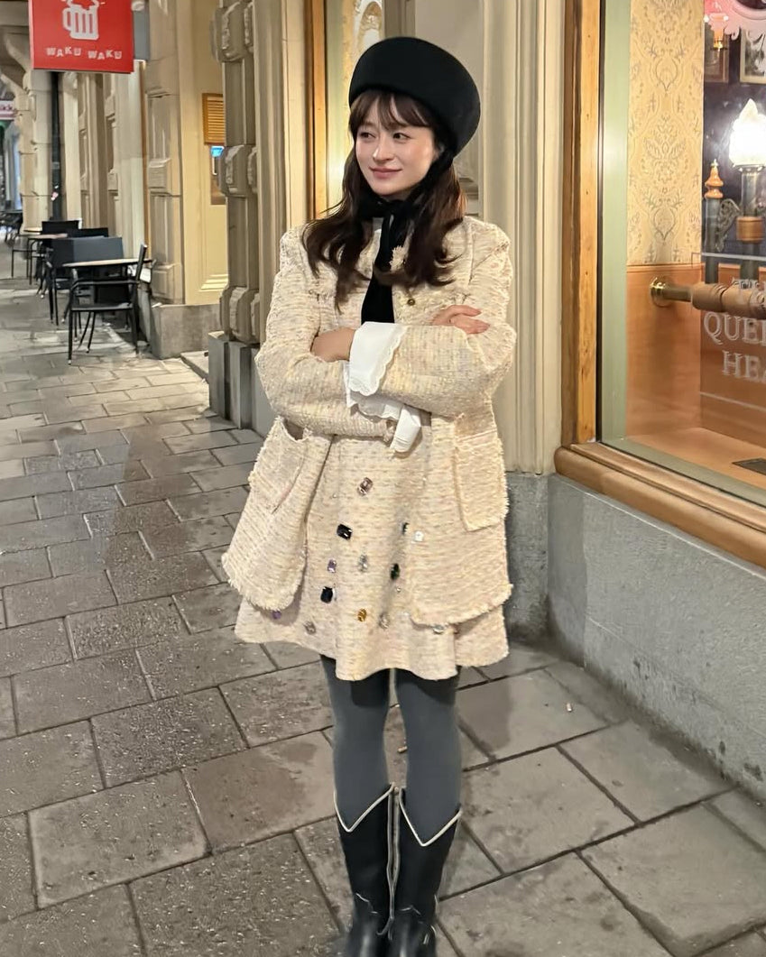 ELISE TWEED JACKET/158cm/着用サイズF