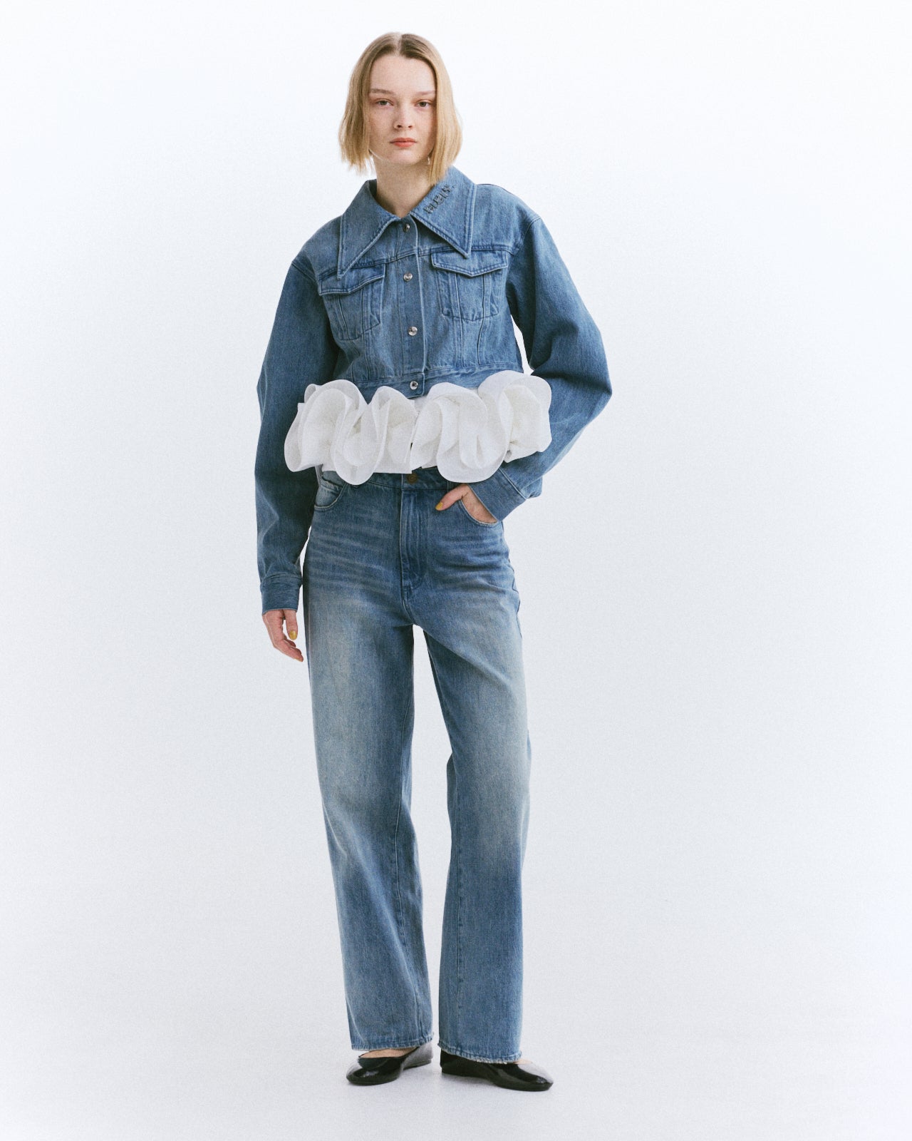 BIBIY. CREAM DENIM JACKET