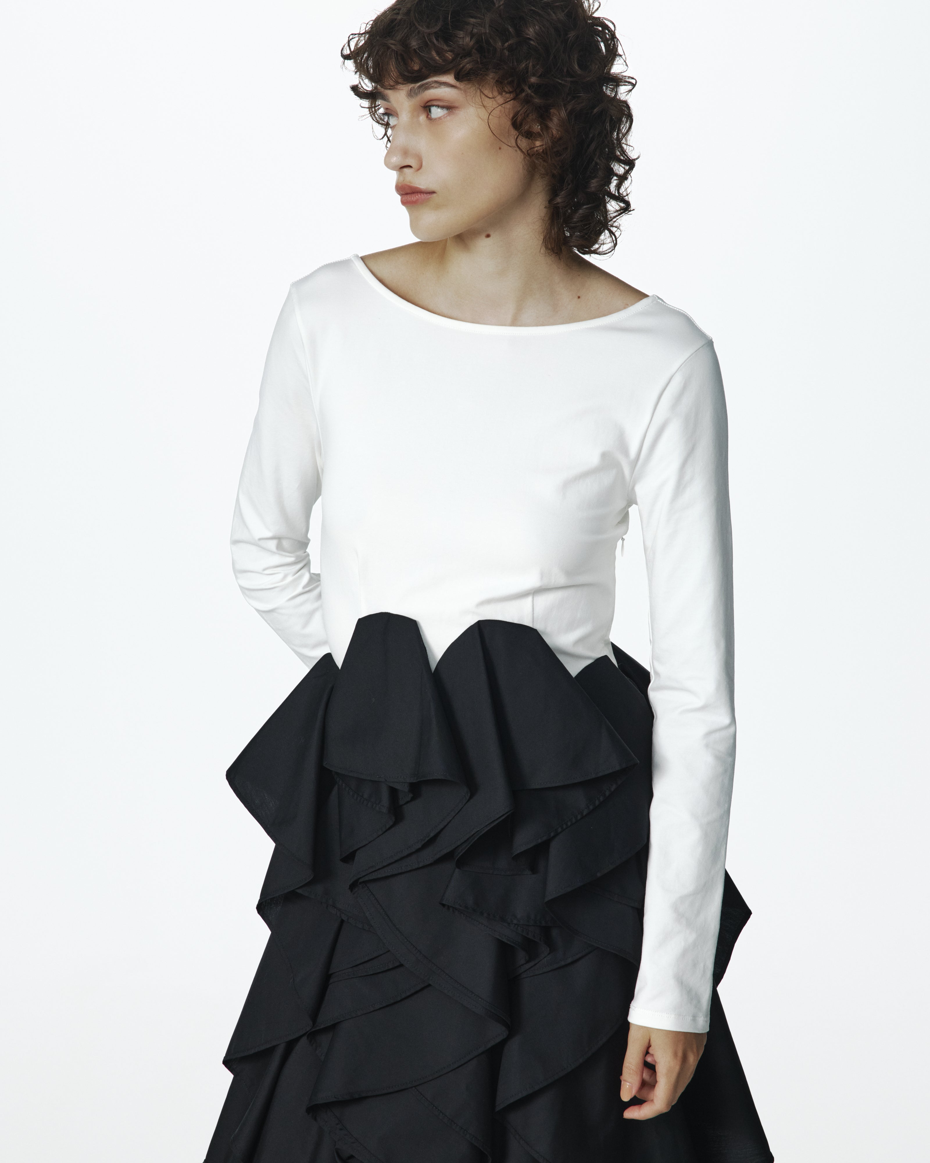 PETAL RUFFLE DRESS