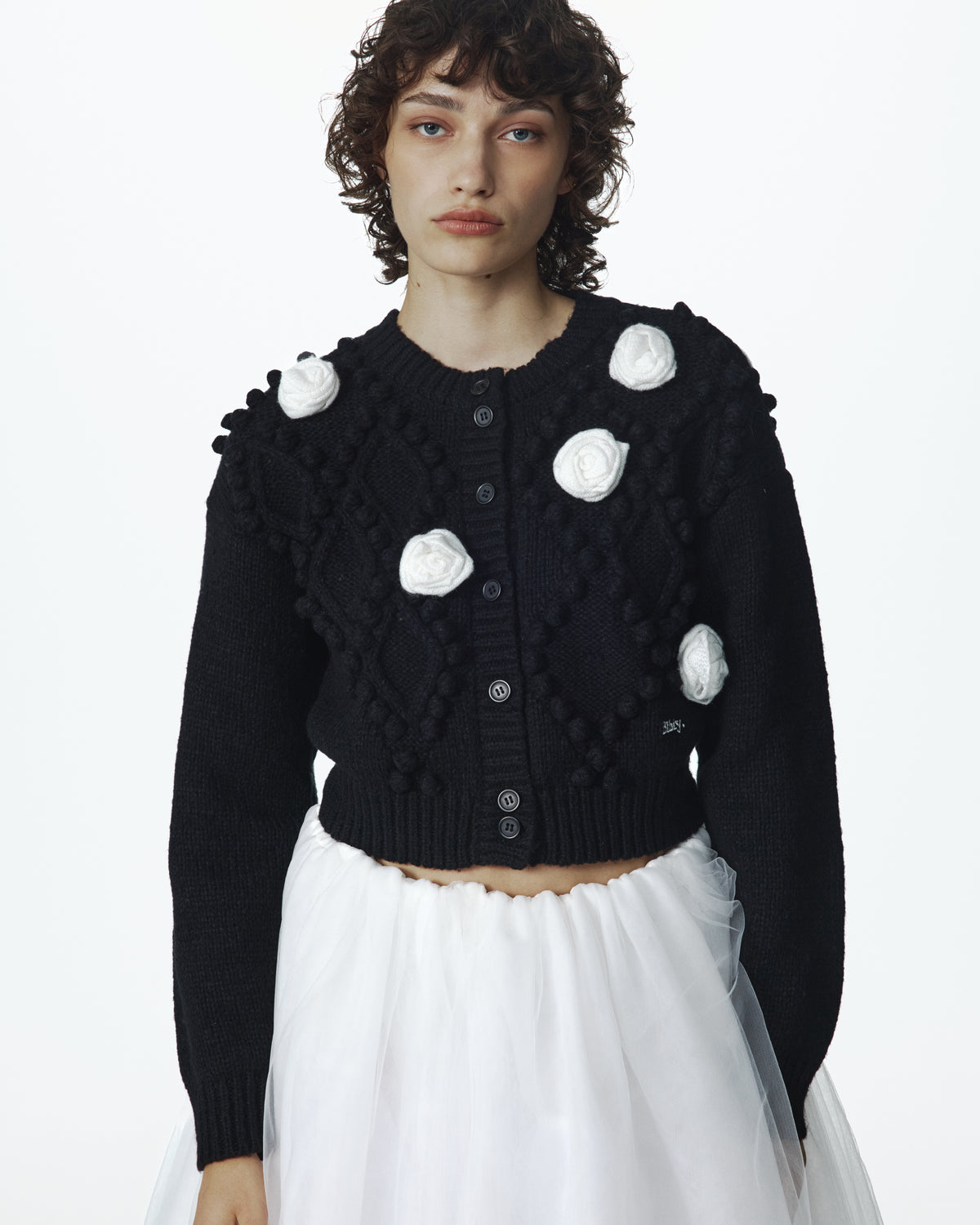 STEPHANIE POMPOM CARDIGAN
