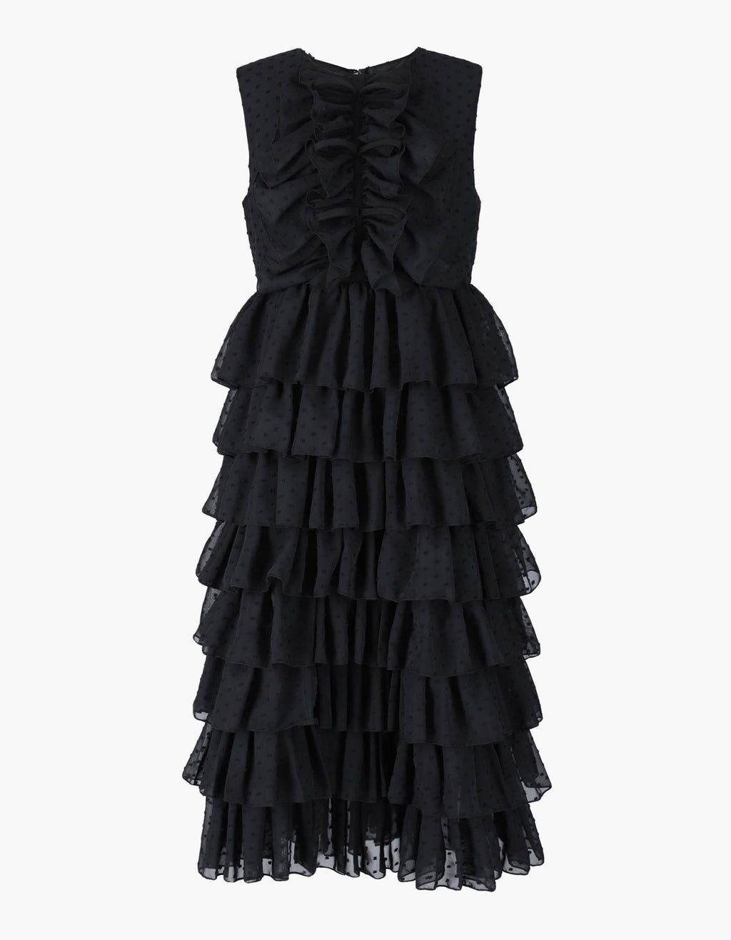 SARA RUFFLED MIDI DRESS