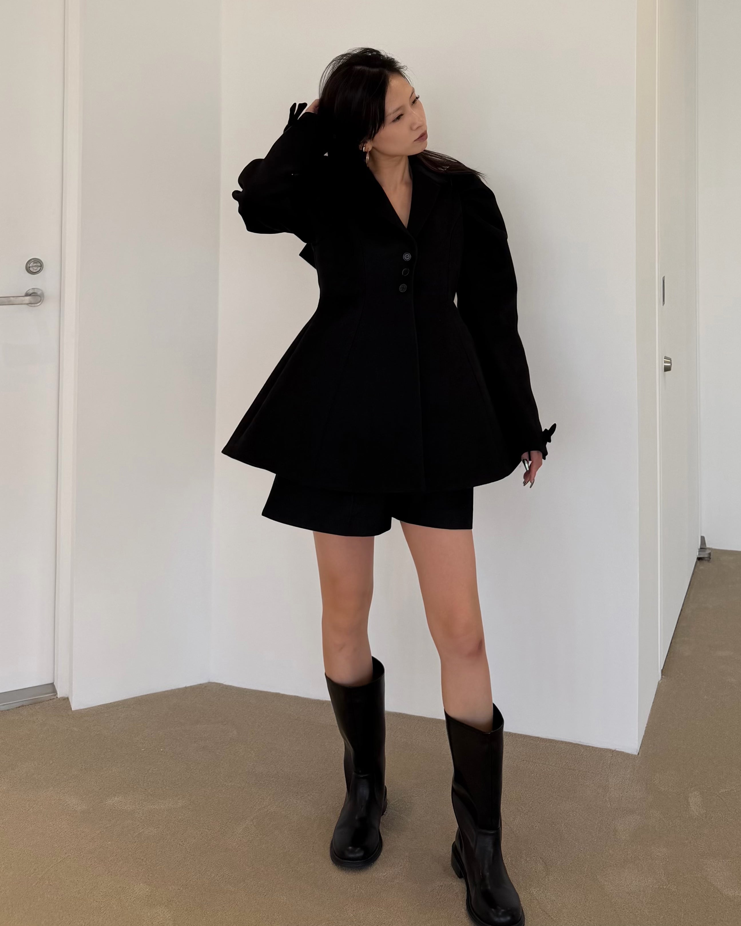 ELLE PUFF JACKET DRESS/164cm/着用サイズF