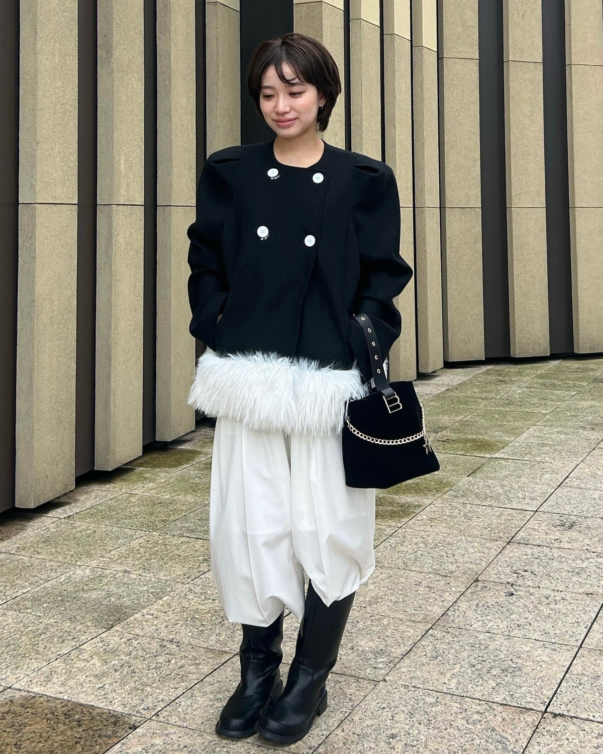 VIOLET FUR JACKET/154cm/着用サイズF