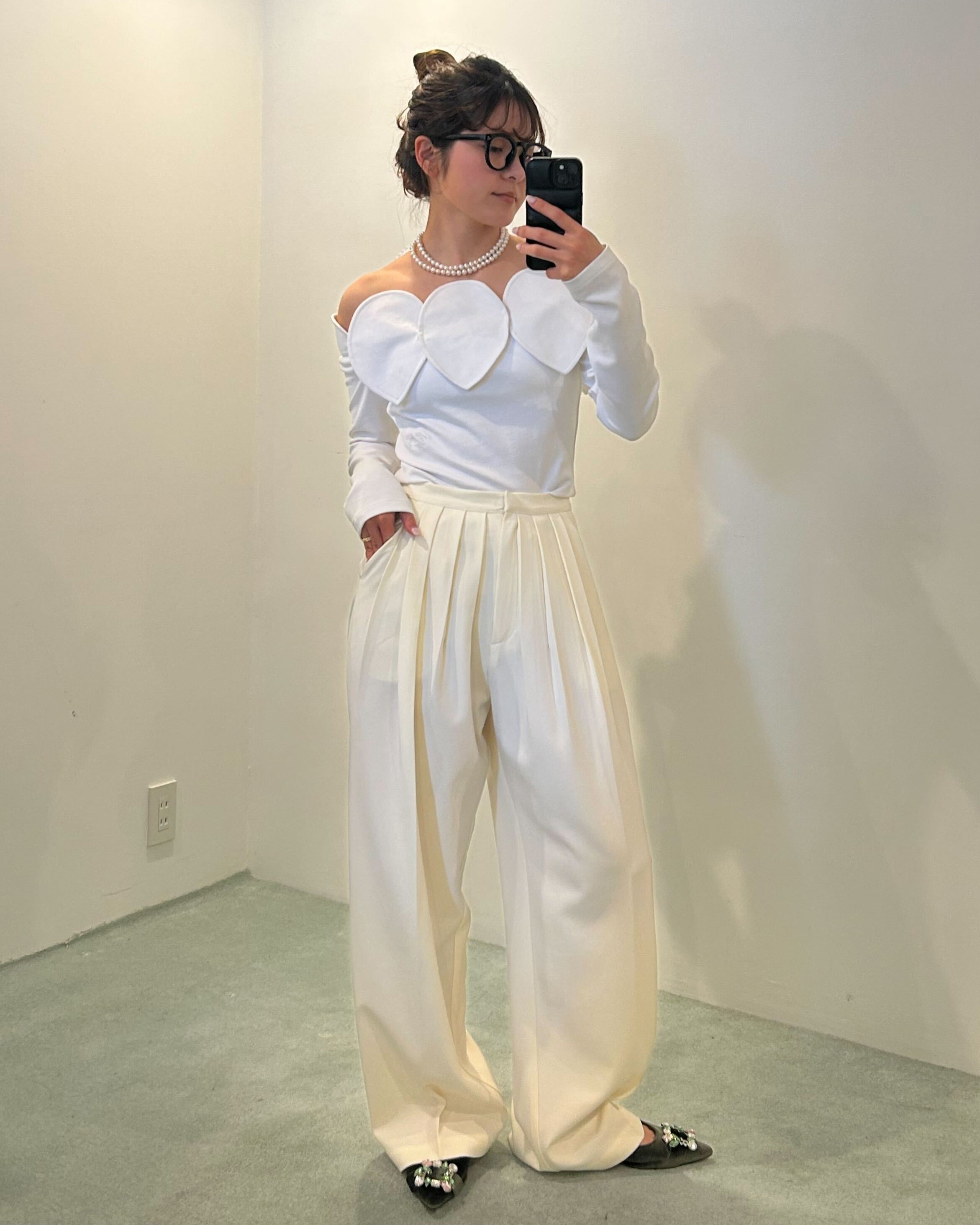PETAL OFF-SHOULDER TOP/160cm/着用サイズF