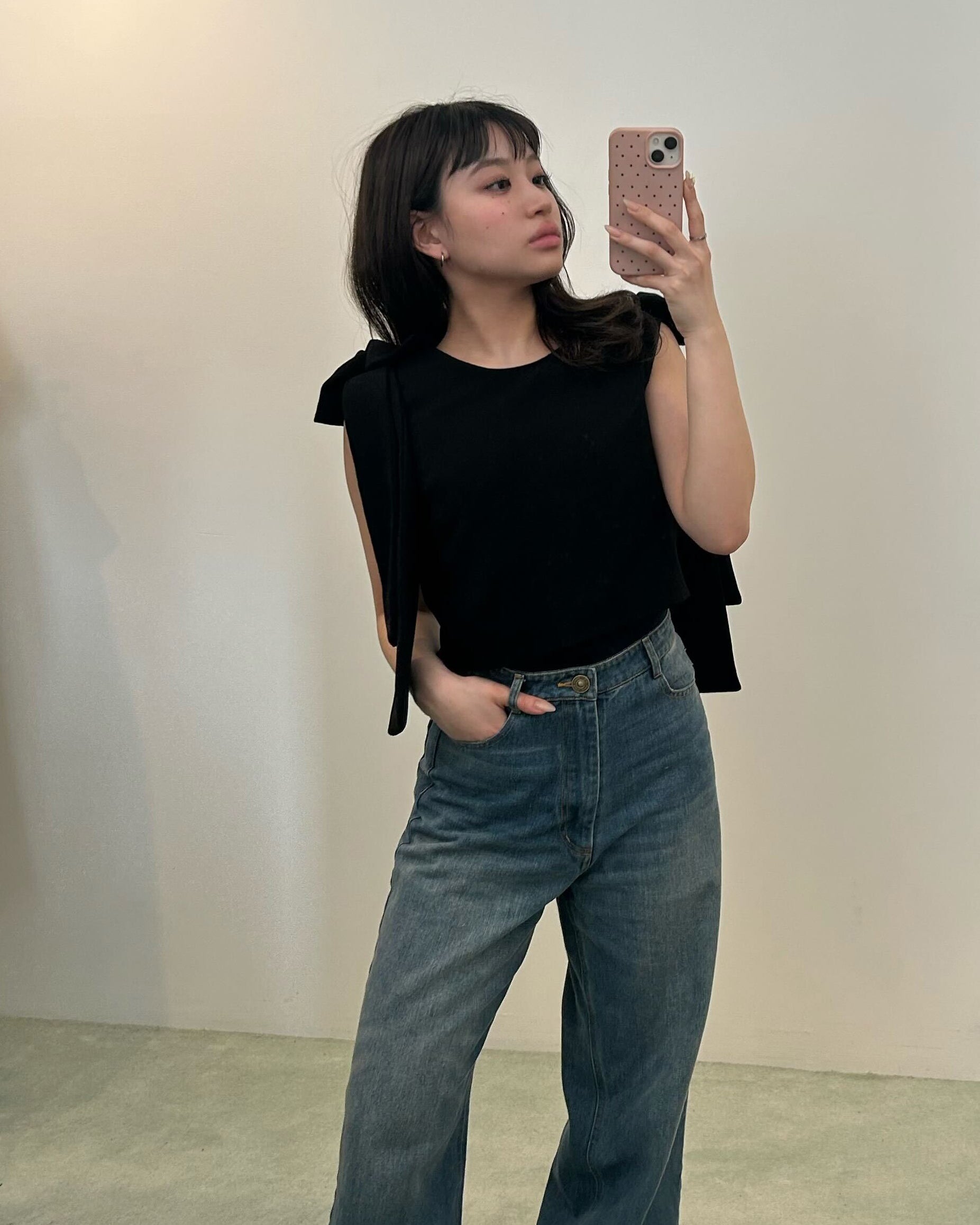 DONNA RIBBON TOP/154cm/着用サイズF