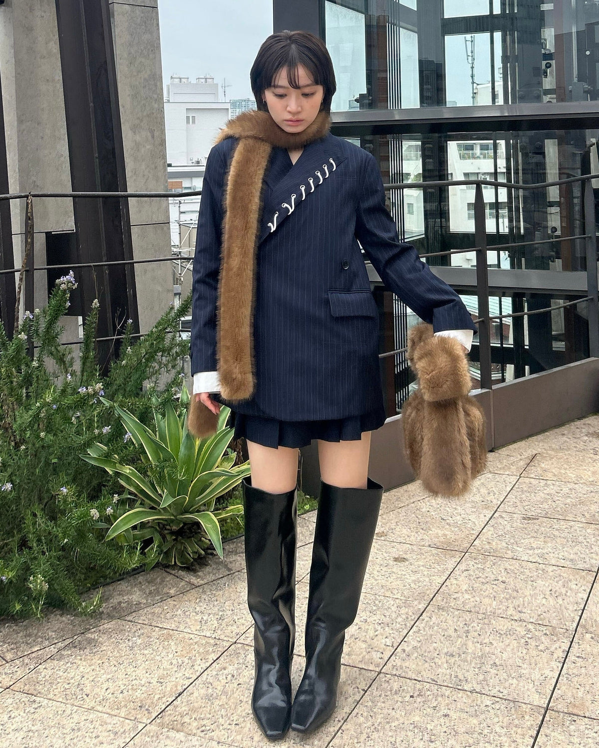 WENDY STRIPED JACKET/154cm/着用サイズF