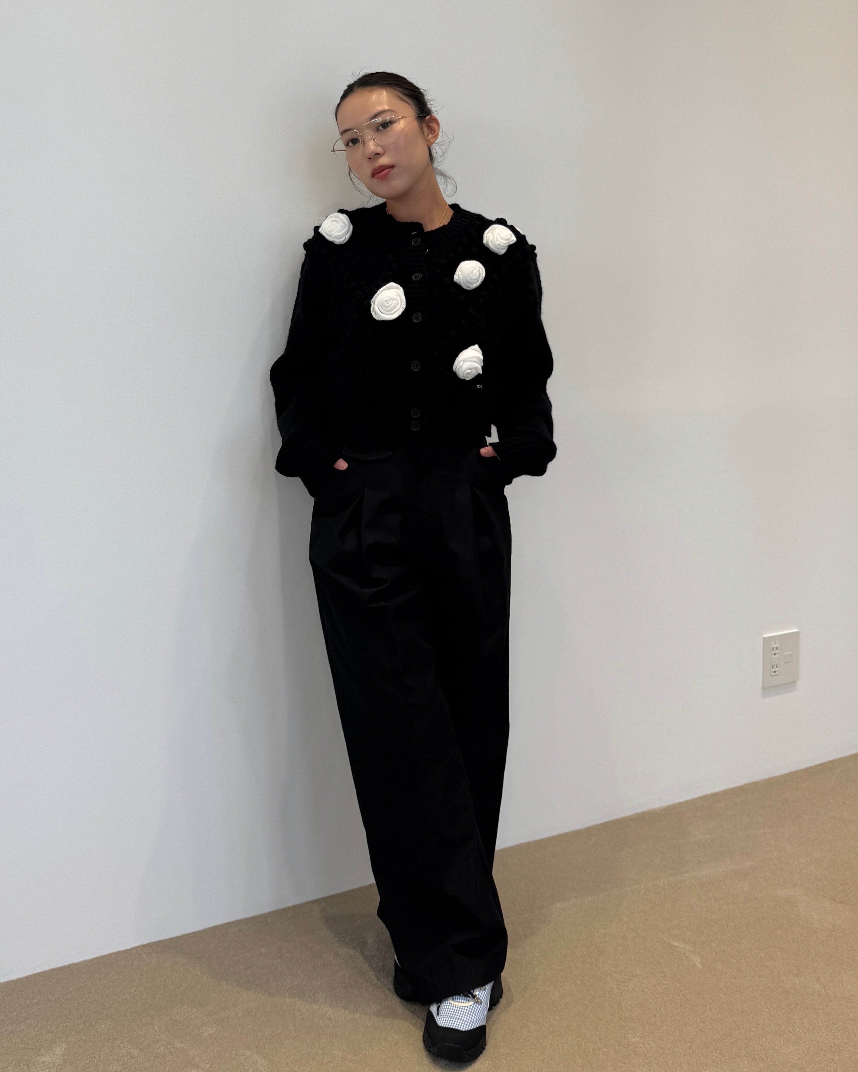 STEPHANIE POMPOM CARDIGAN/155cm/着用サイズF