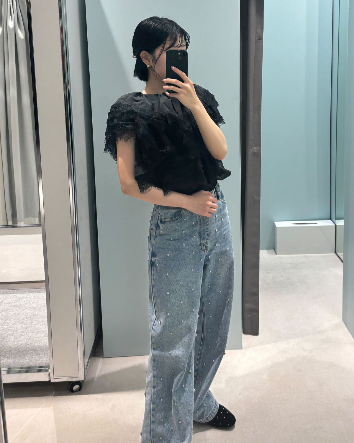 COLENNE CAMI TOP/159cm/착용 사이즈 F｜Bibiy
