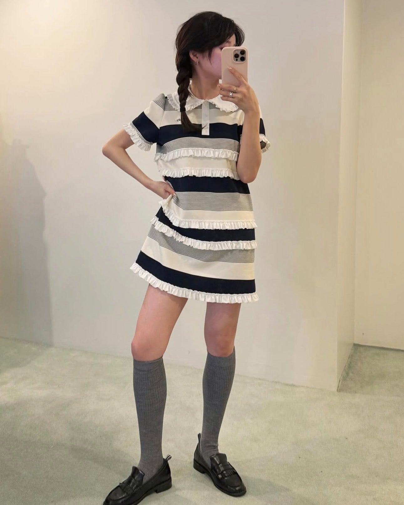 JAMIE FRILL DRESS/158cm/着用サイズF