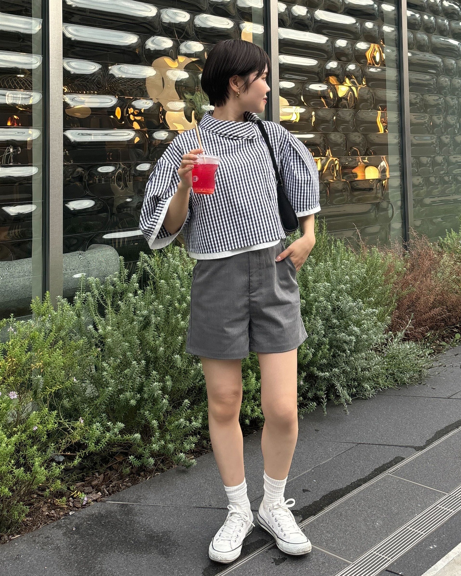 Dolly Gingham Crop-Top/159cm/마모 크기 f