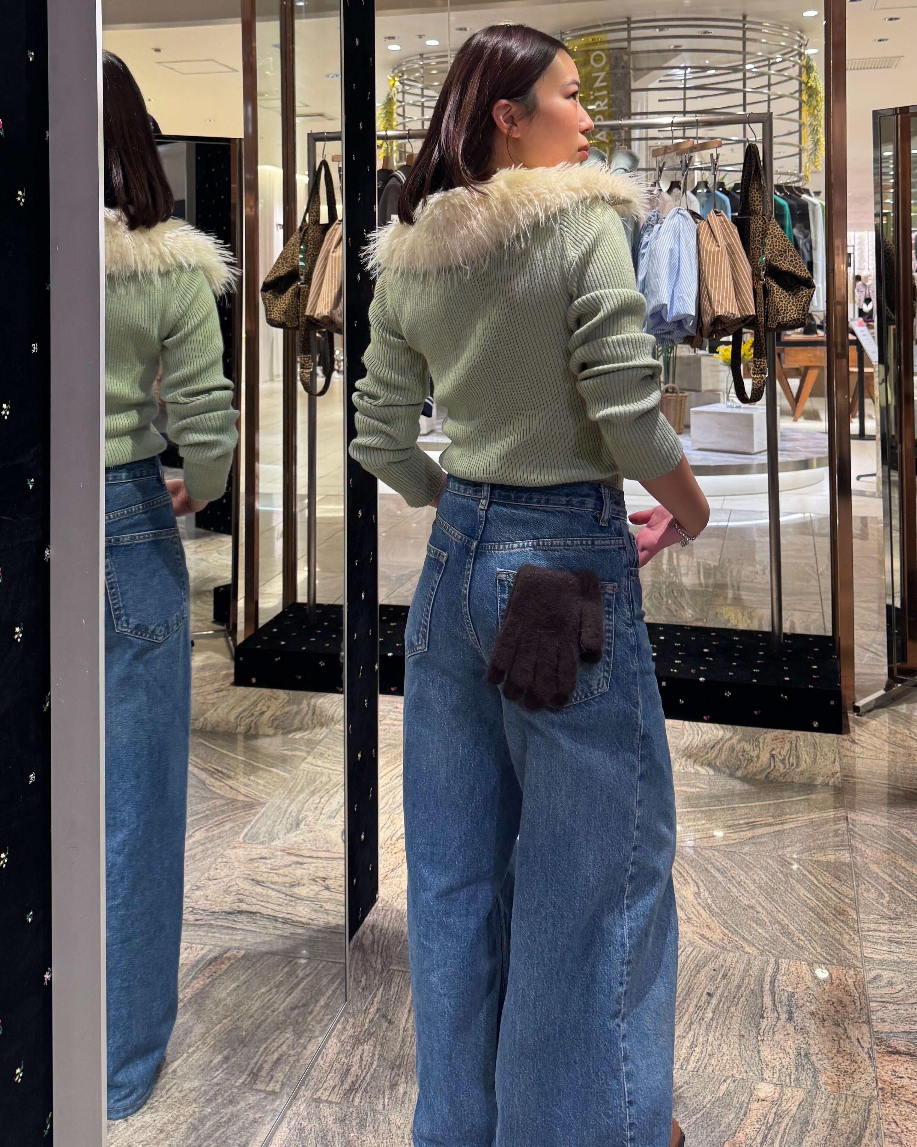 FRAN FUR KNIT/155cm/着用サイズF