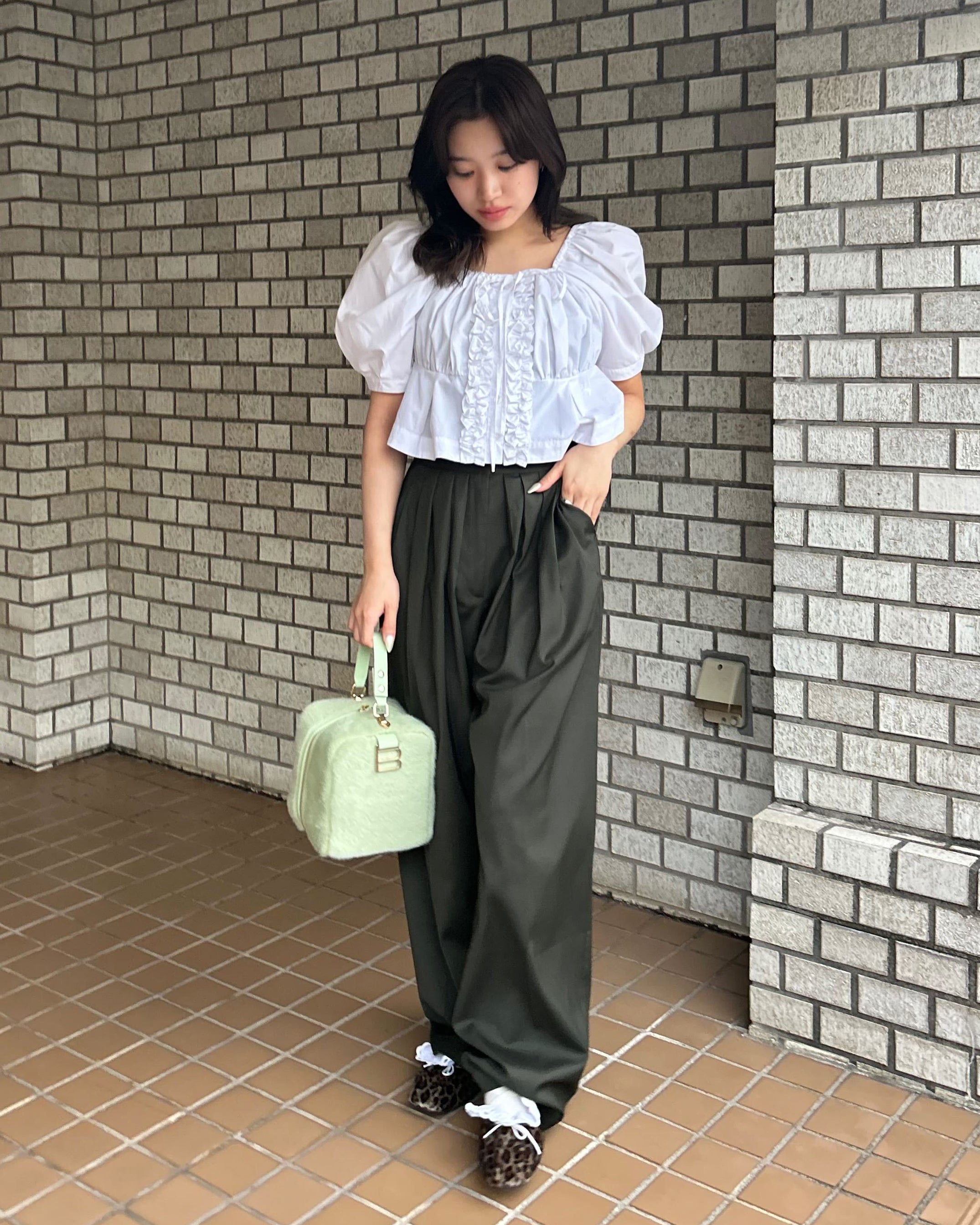 CYNTHIA CROPPED BLOUSE/154cm/着用サイズF