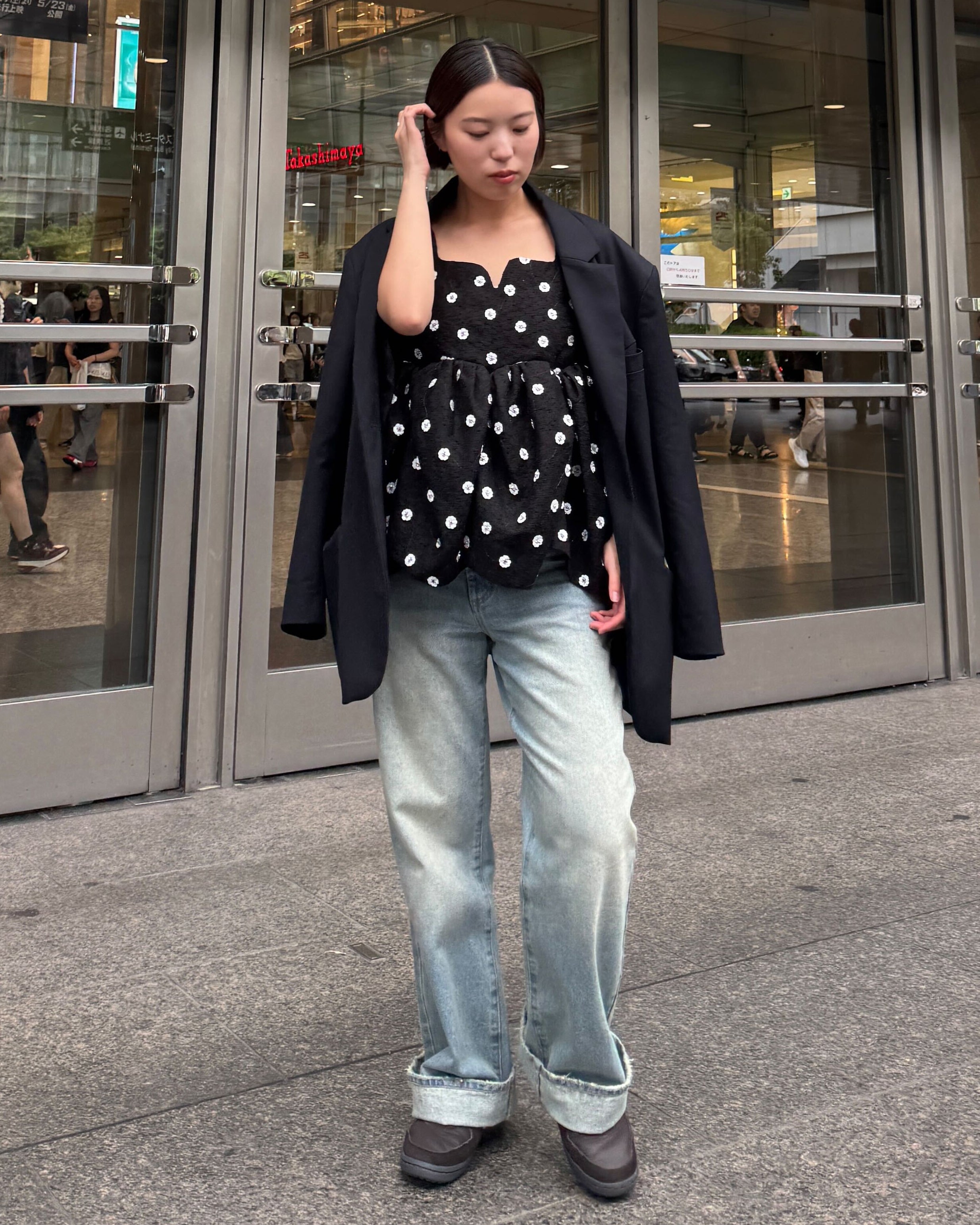 BIBIY. FADED DENIM/155cm/着用サイズS