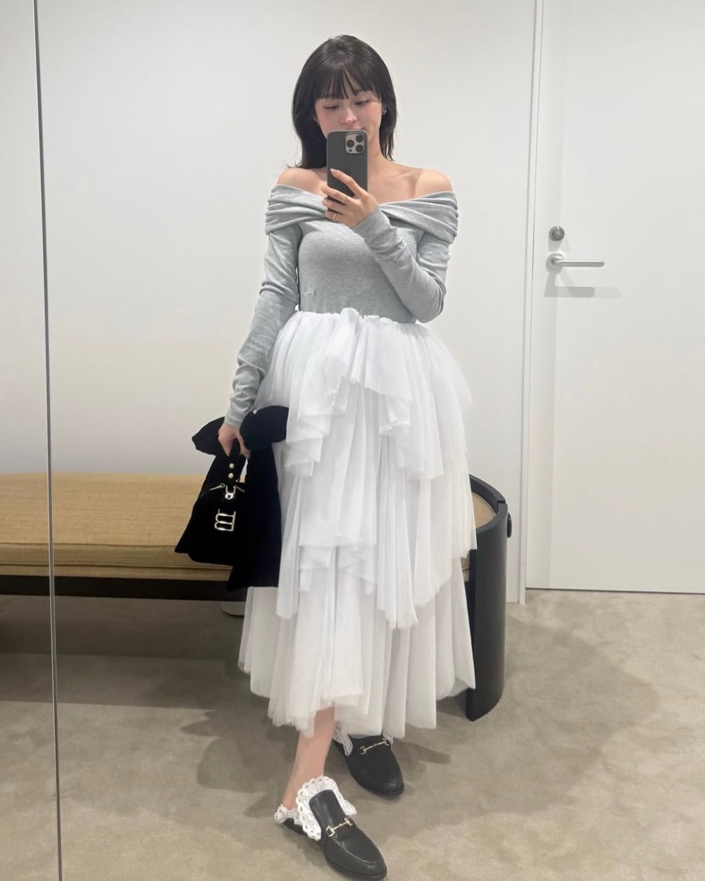VEIL TULLE DRESS/158cm/着用サイズF