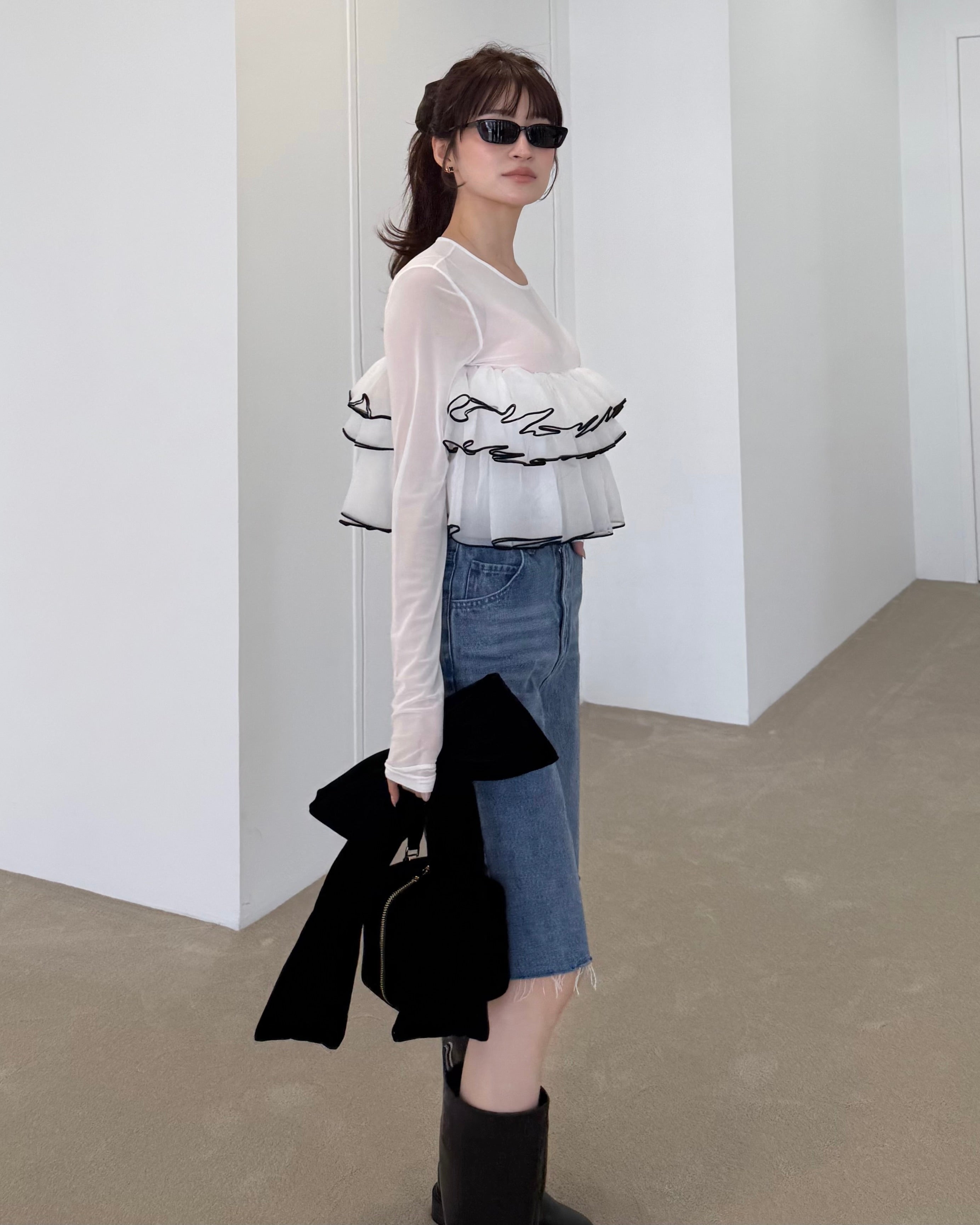 SYLPH SHEER TOP/158cm/着用サイズF