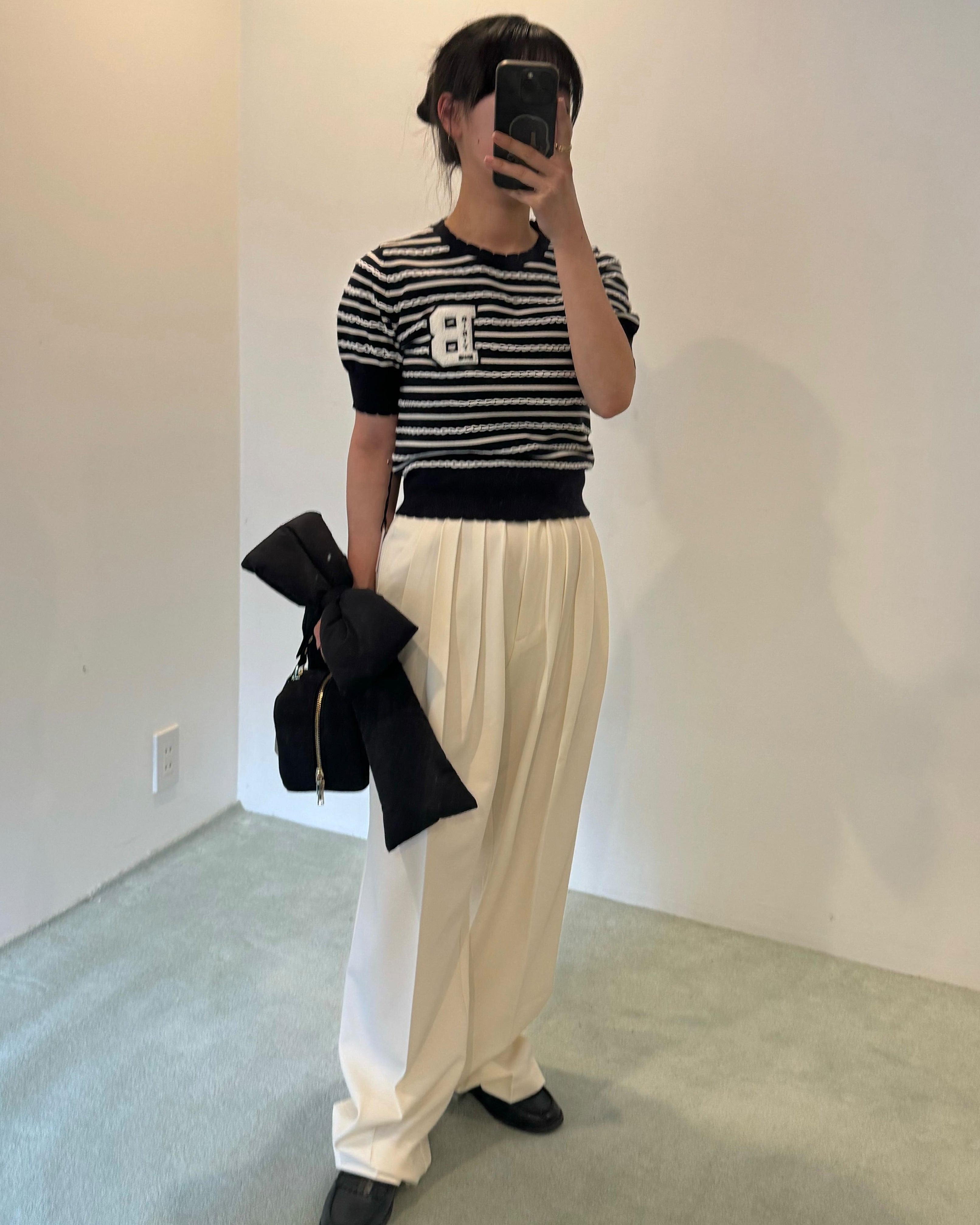 B. BORDER LOCK KNIT/155cm/着用サイズF