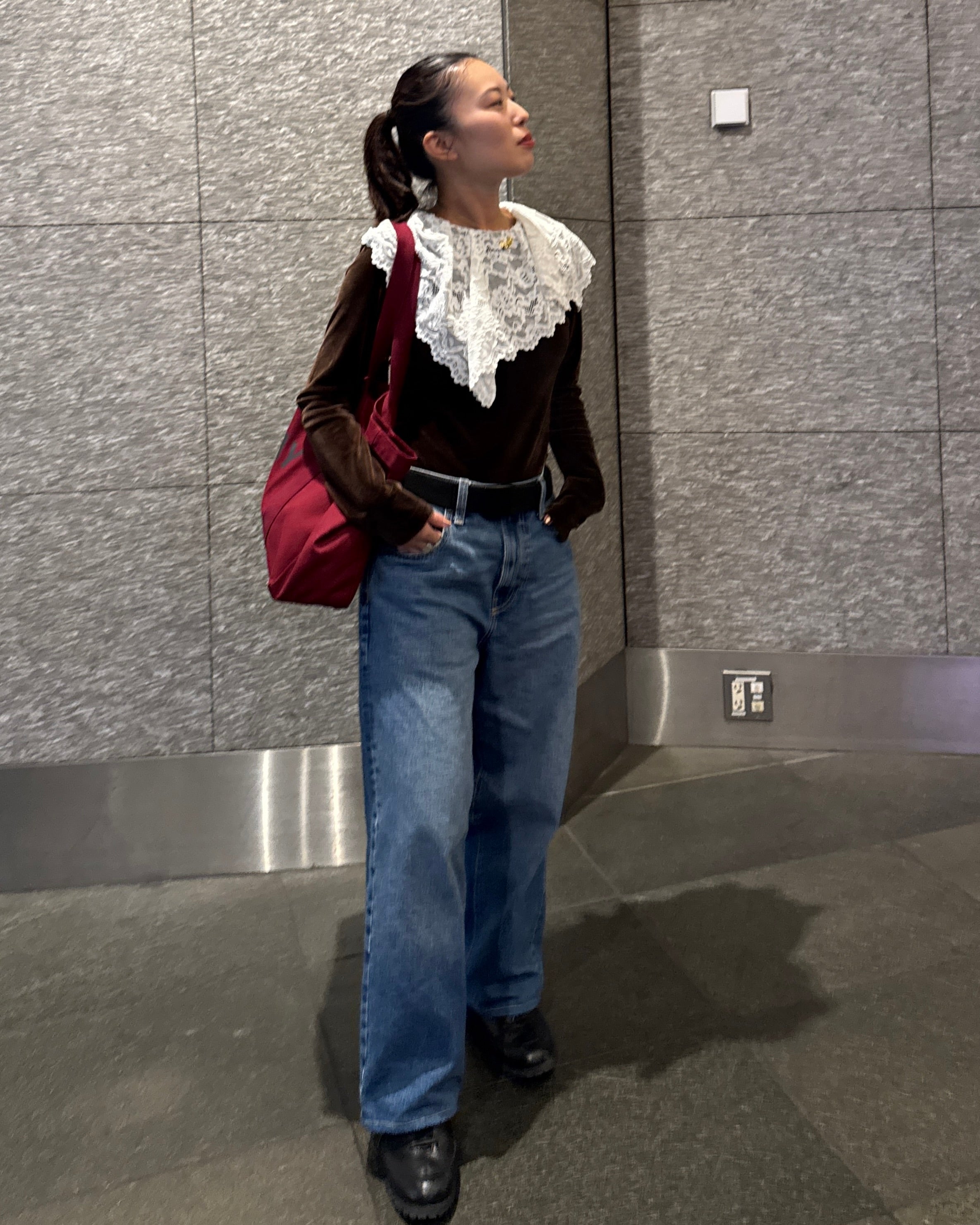 SABRINA LACE VELOUR TOP/155cm/着用サイズF
