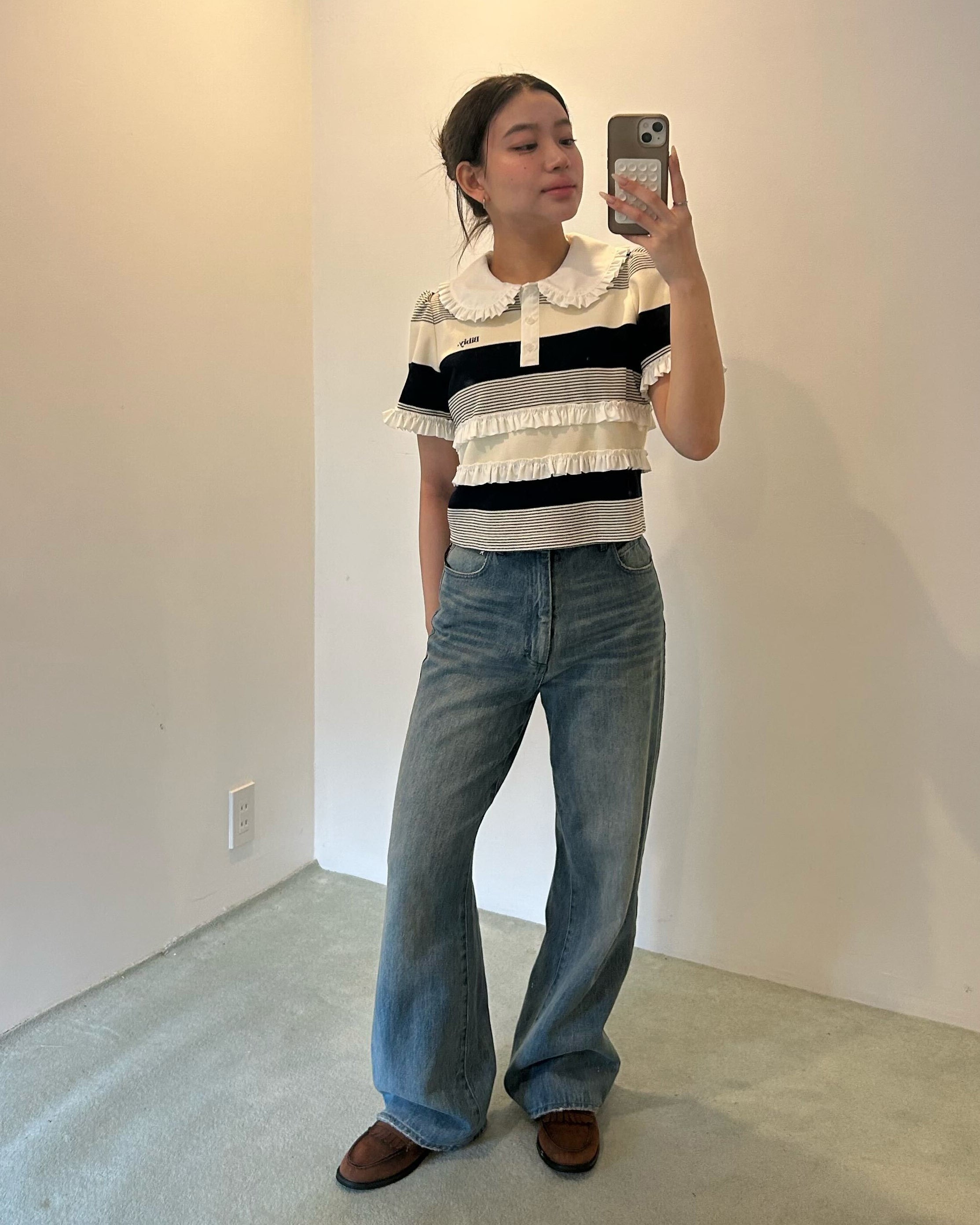 JAMIE FRILL TOP/154cm/着用サイズF