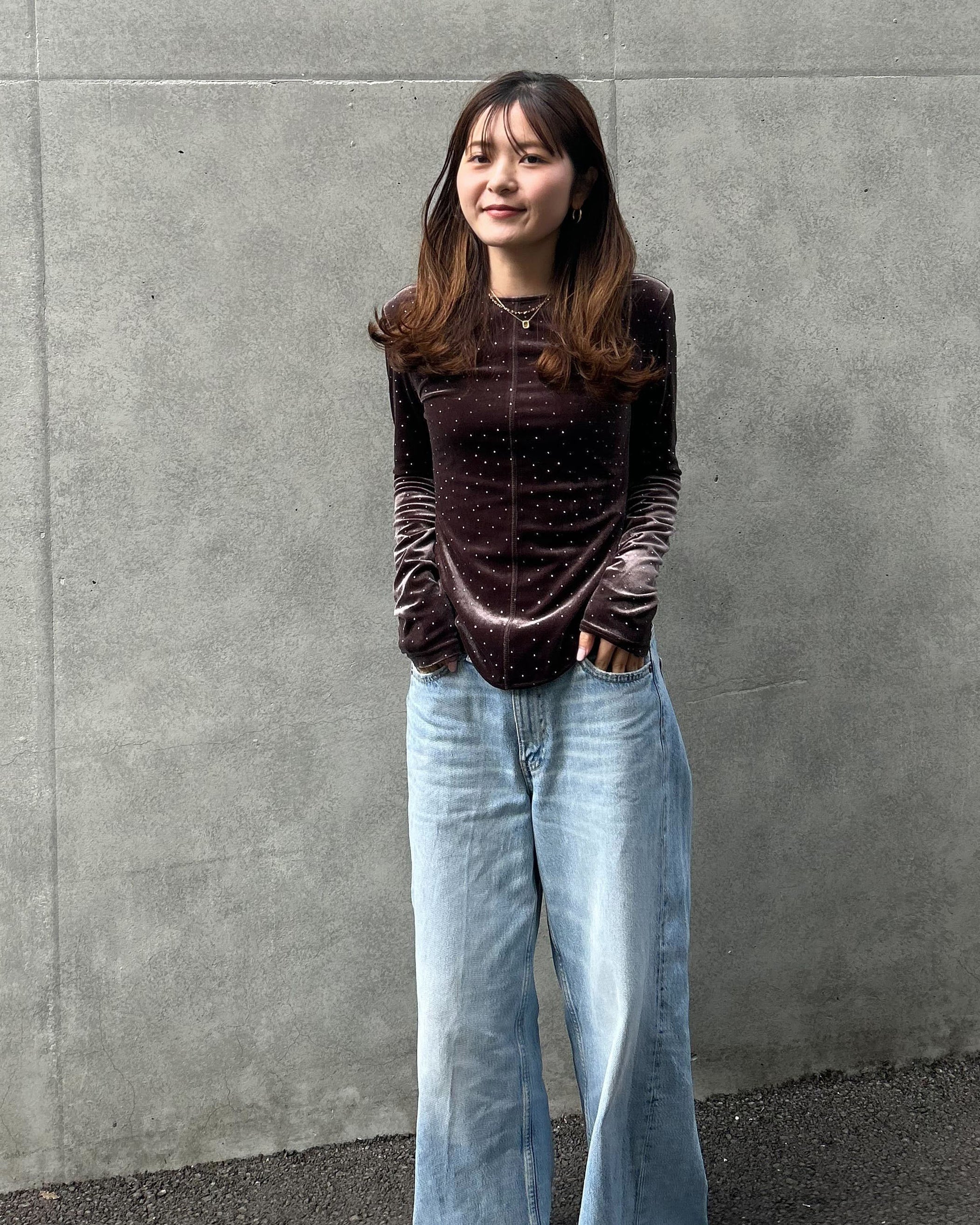 NOIR VELOUR TOP/160cm/着用サイズF