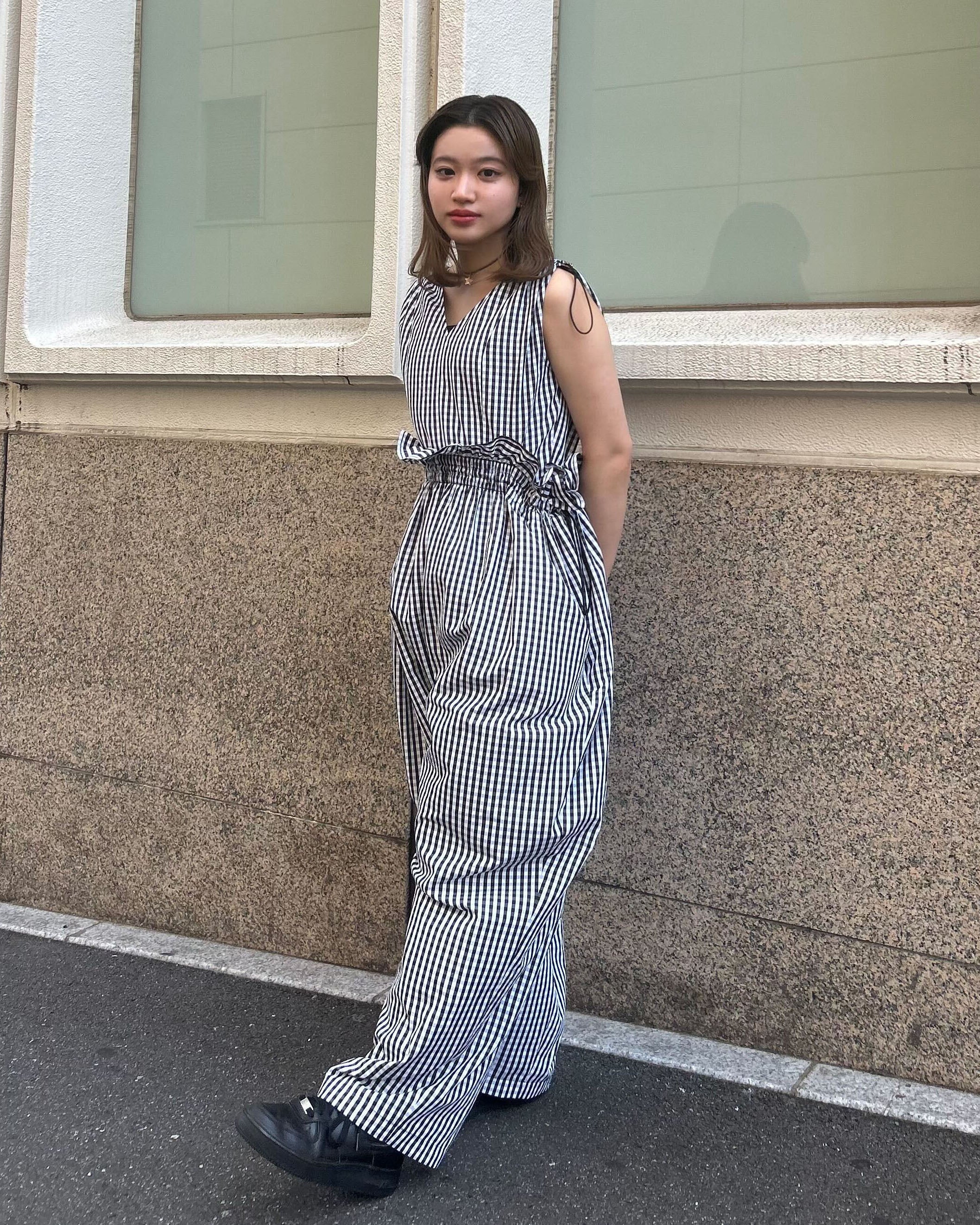 NEW DOLLY GINGHAM ROMPERS/154cm/着用サイズ S