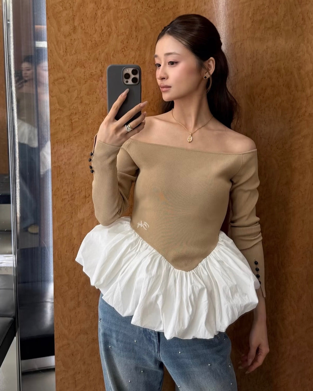 PRIMA BALLOON PEPURAMU KNIT/158cm/着用サイズF