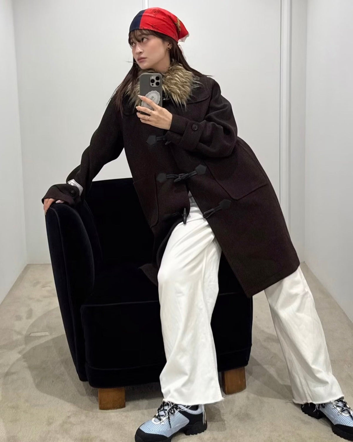 MILLIE DUFFLE FUR COAT/158cm/着用サイズF