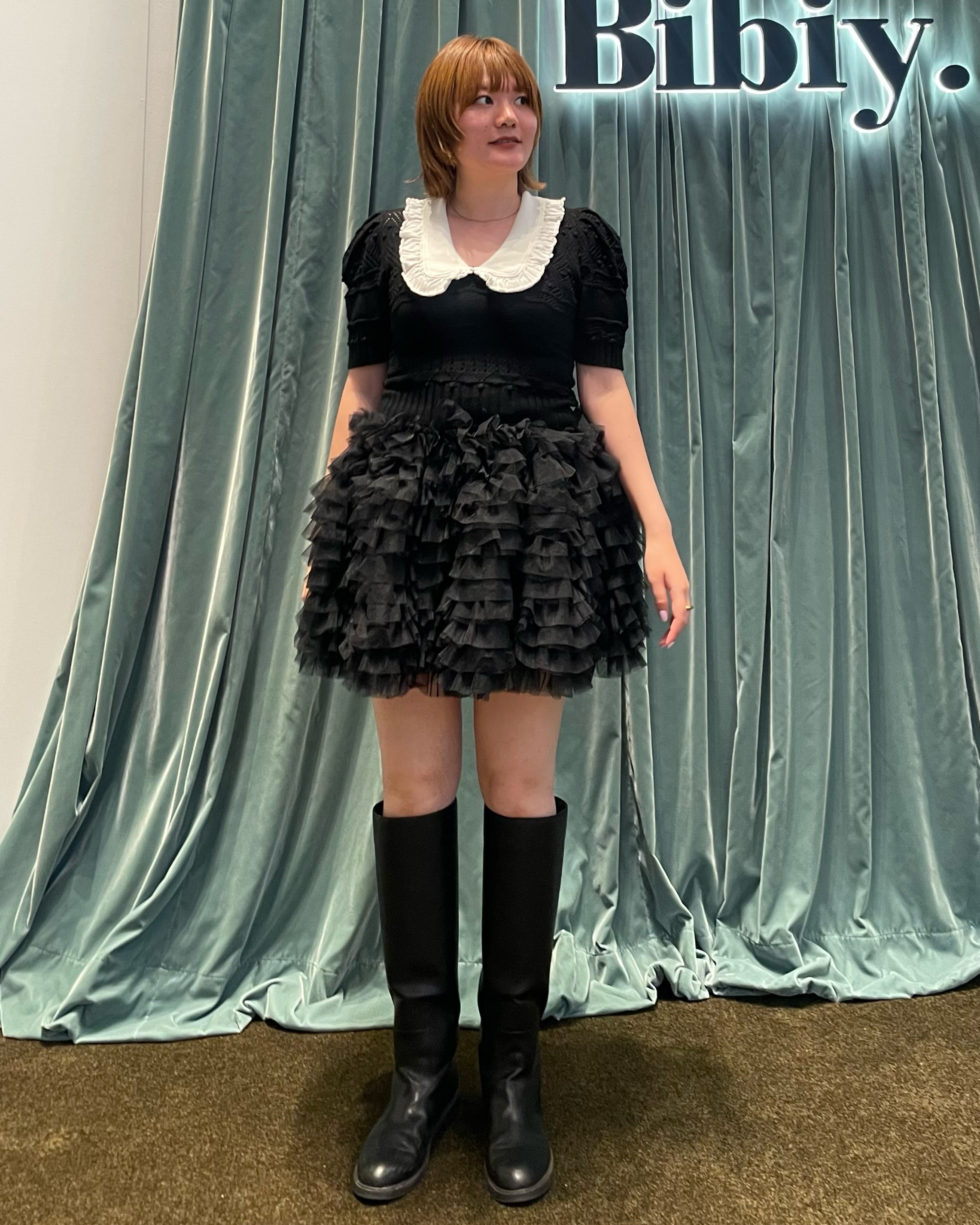 BIBIY. MADE | EMILIA COLLAR KNIT BLACK｜Bibiy.