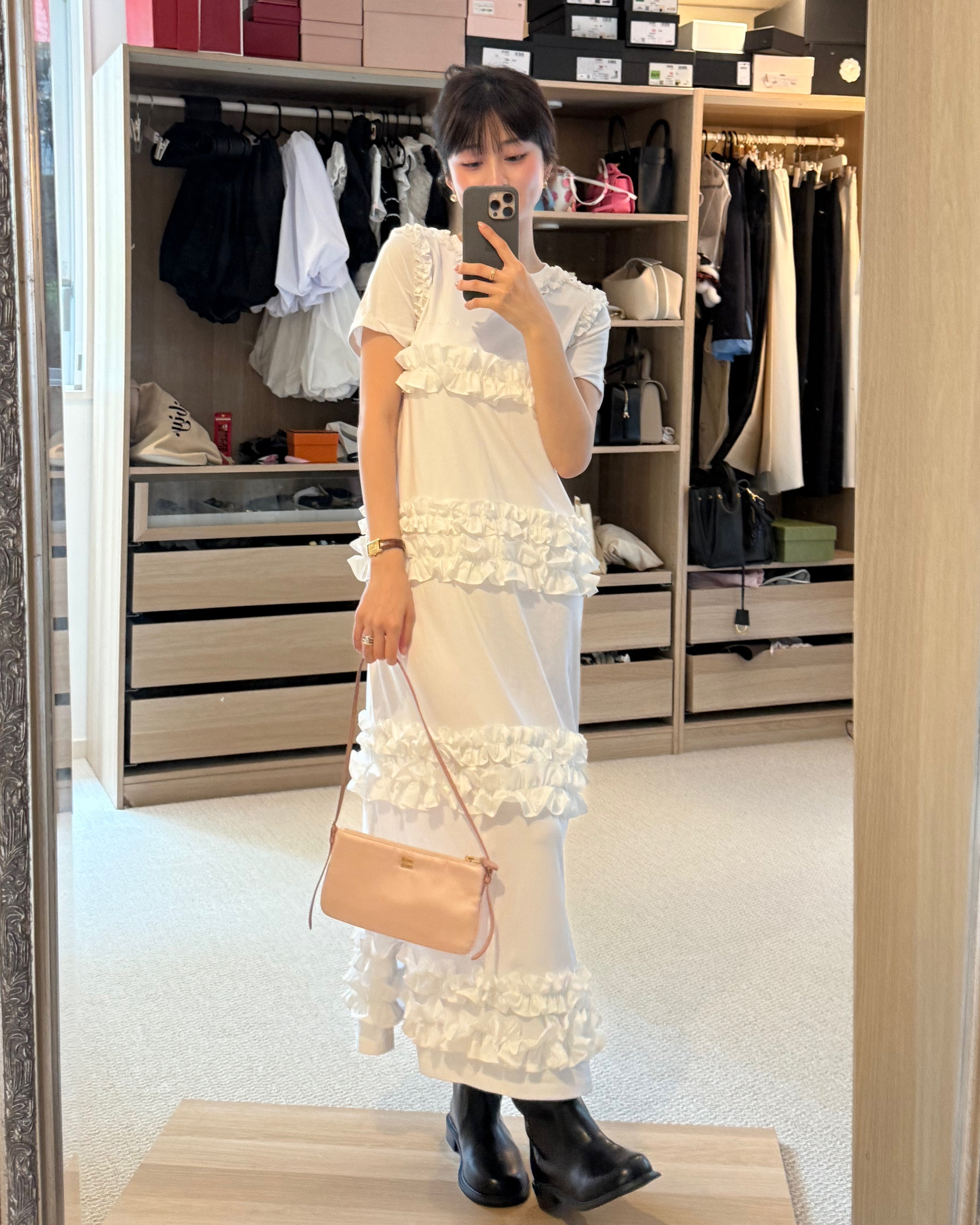 IRIS RUFFLE DRESS/158cm/着用サイズF