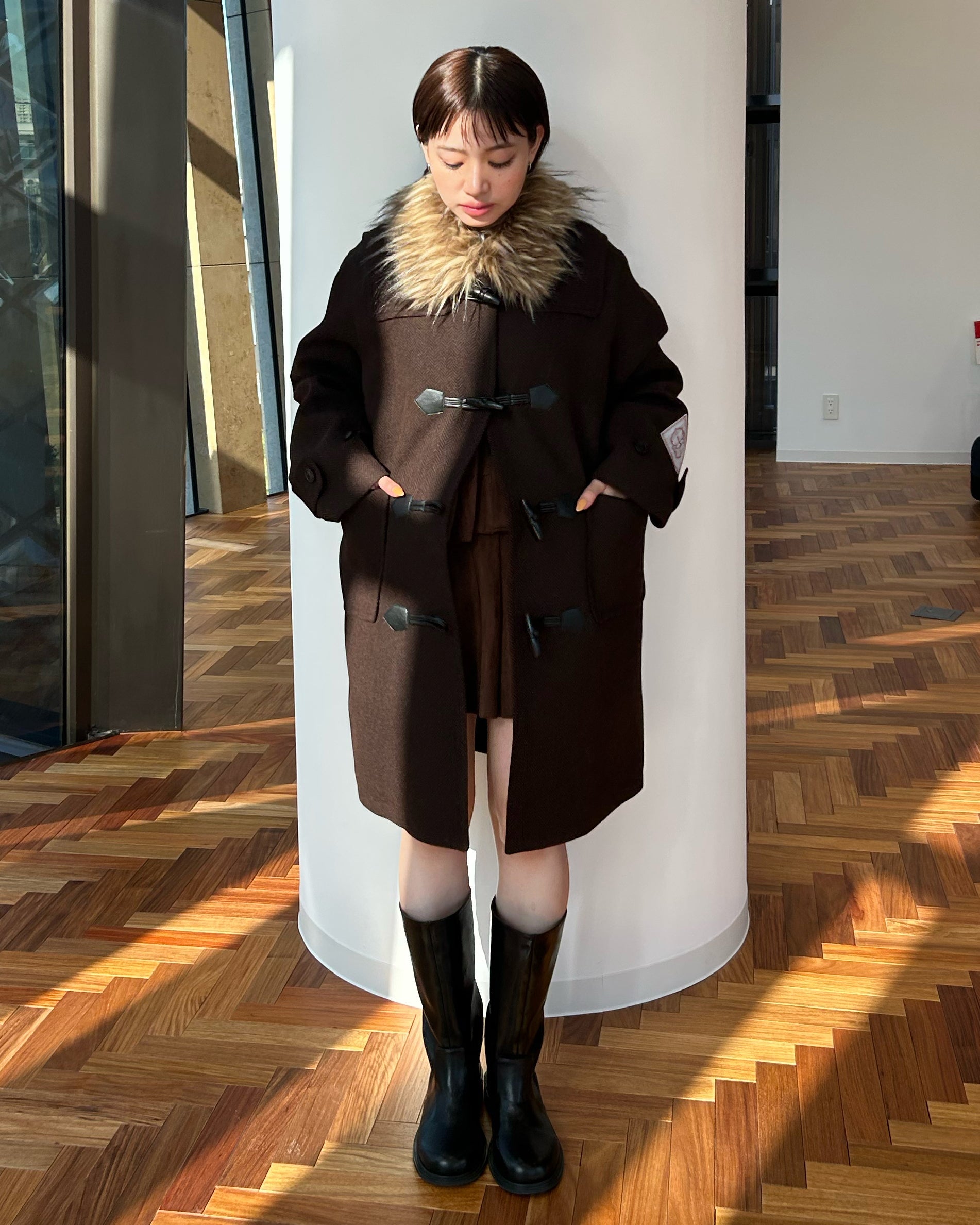 MILLIE DUFFLE FUR COAT/154cm/着用サイズF