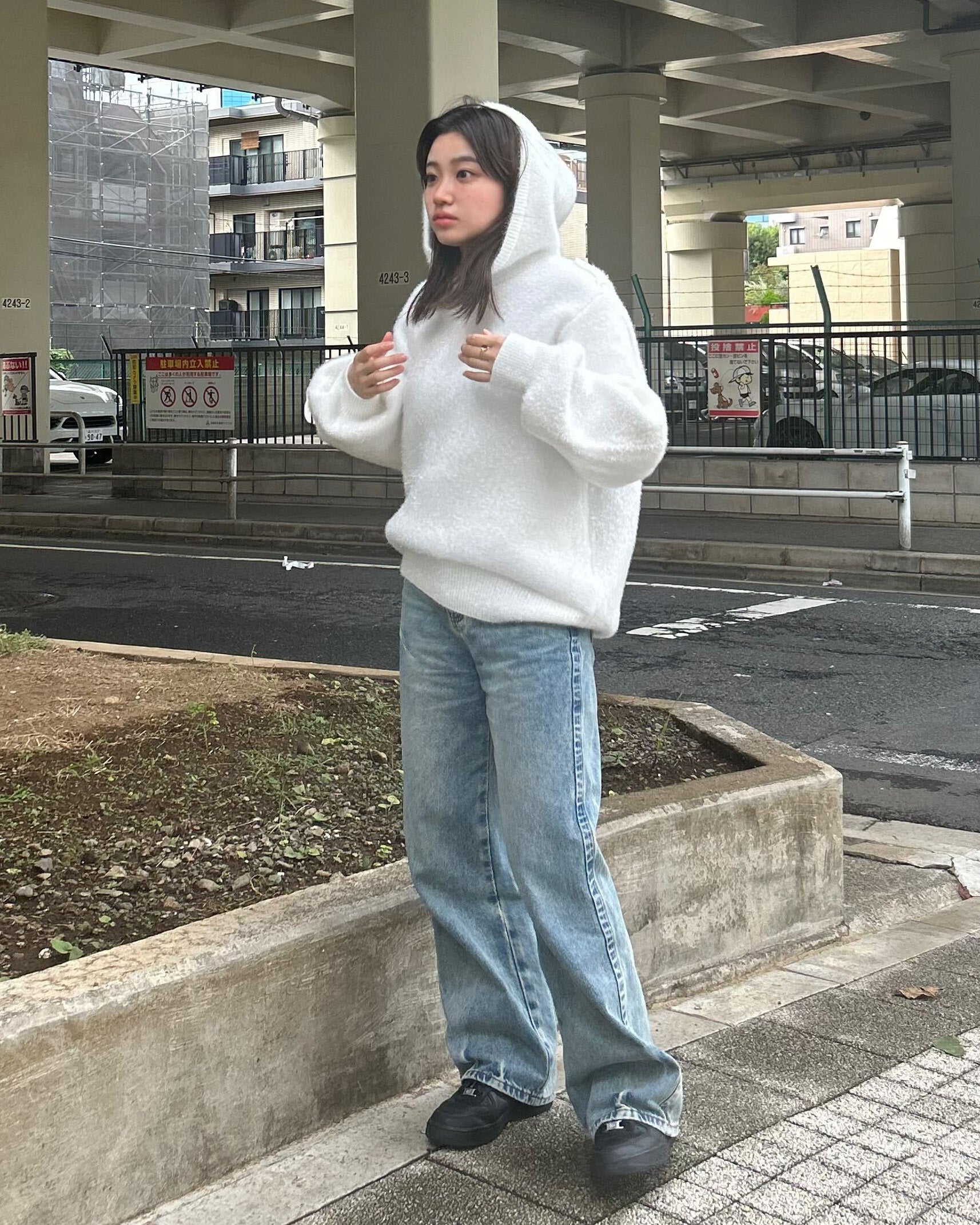 MEGAN LAME HOODIE/154cm/着用サイズF