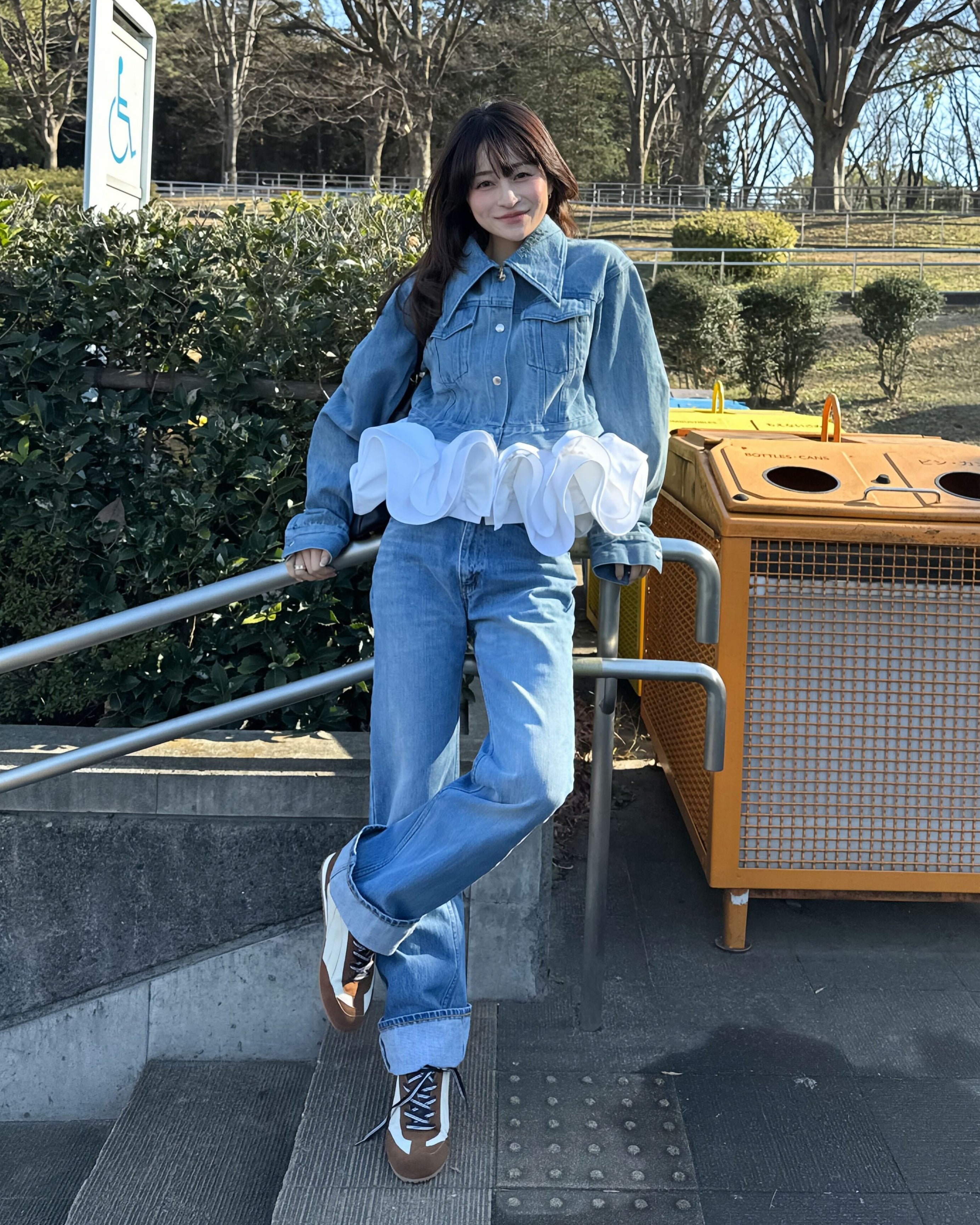 BIBIY. CREAM DENIM JACKET/158cm/着用サイズF