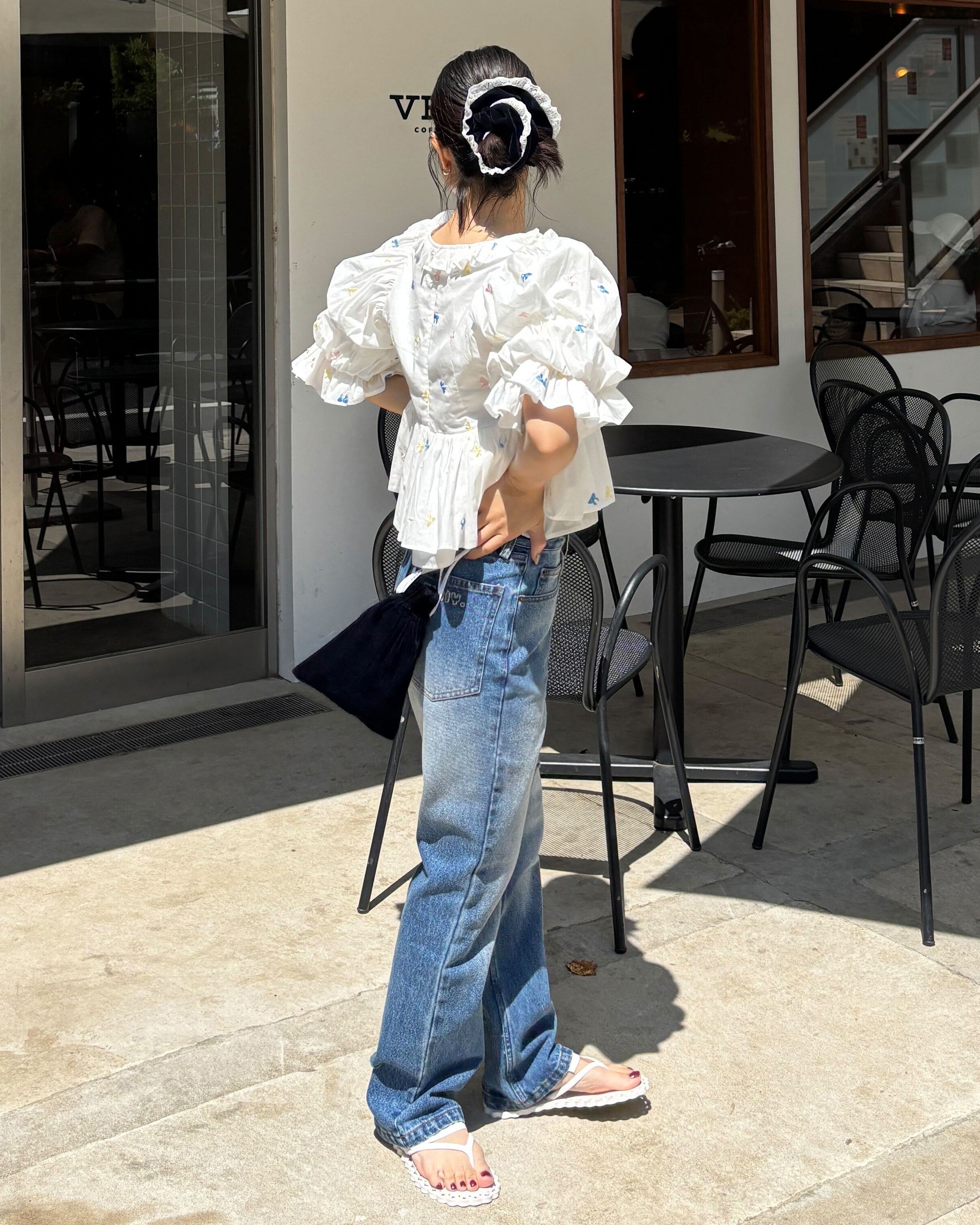 B. RIBBON MANIA BLOUSE/159cm/着用サイズF