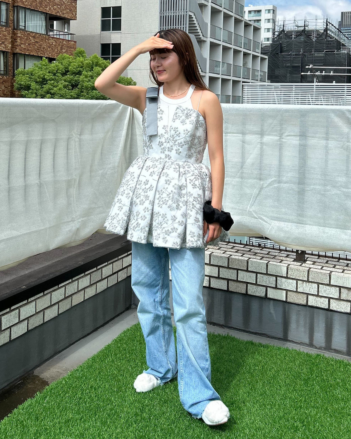 QUINN EMBROIDERY TOP/160cm/着用サイズF｜Bibiy
