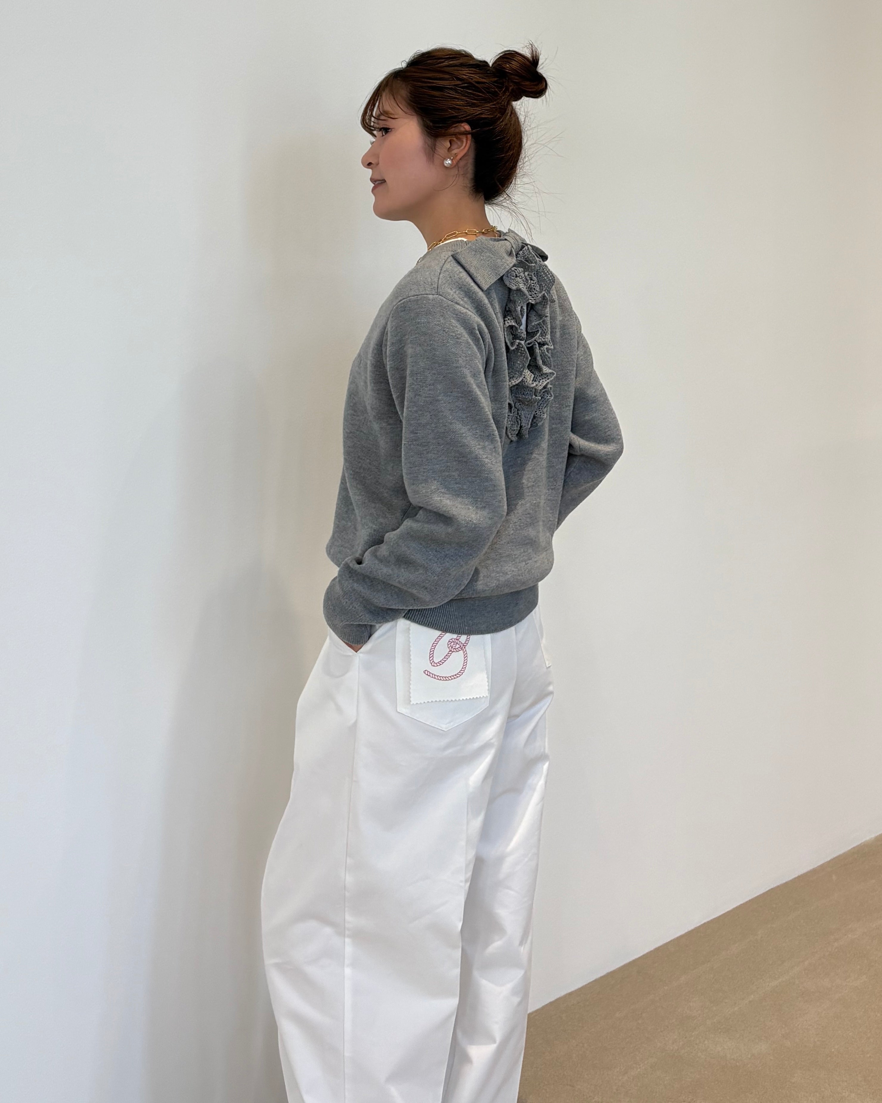 BIBIY. RIBBON OPEN KNIT/160cm/着用サイズF