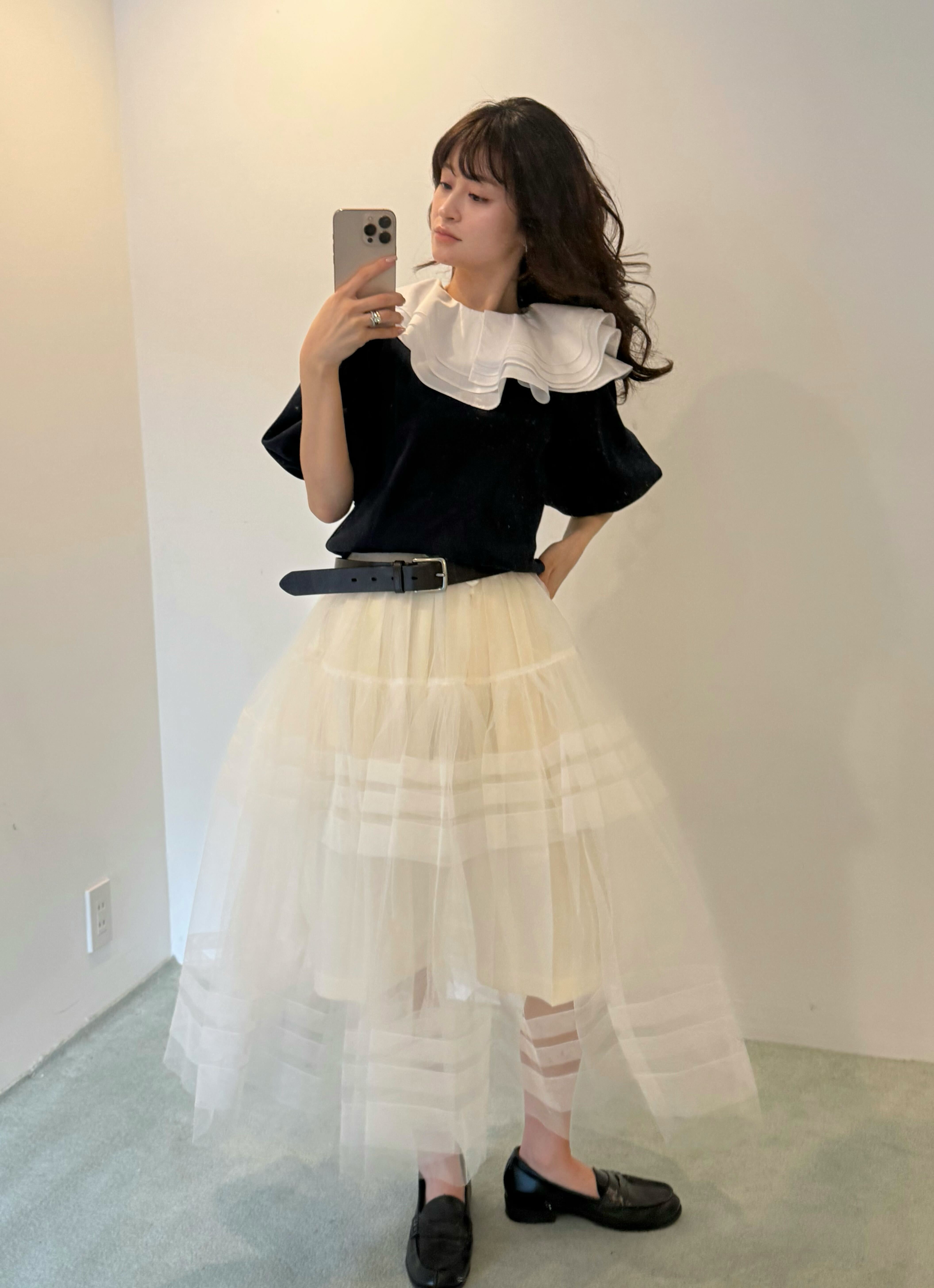 PEONY COLLAT TOP/158cm/着用サイズF