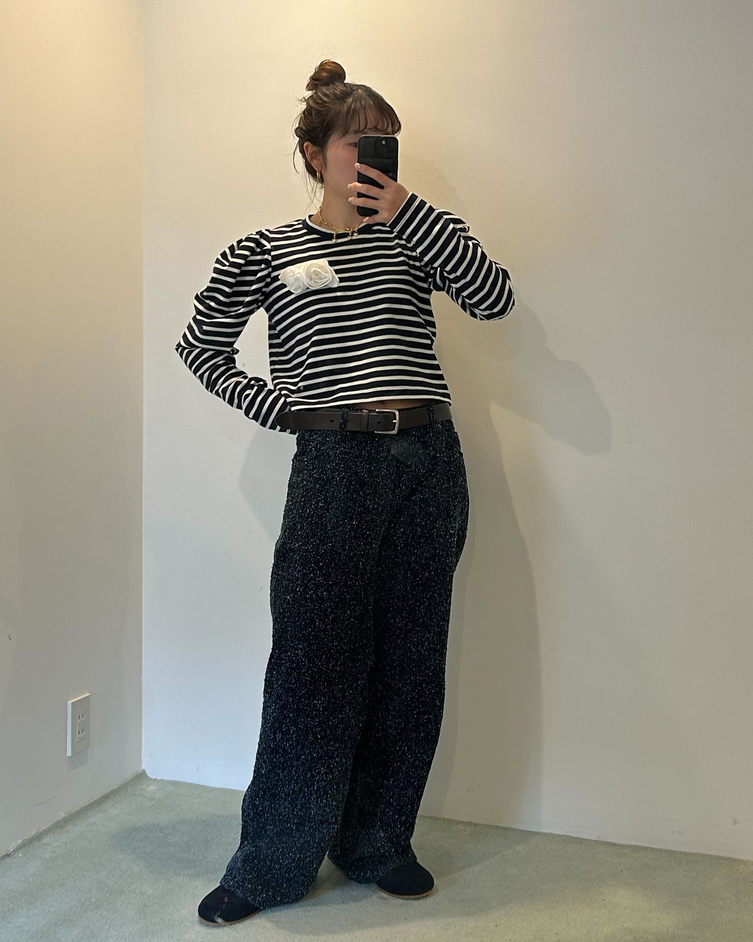 ROSETTE BORDER TOP/160cm/着用サイズF