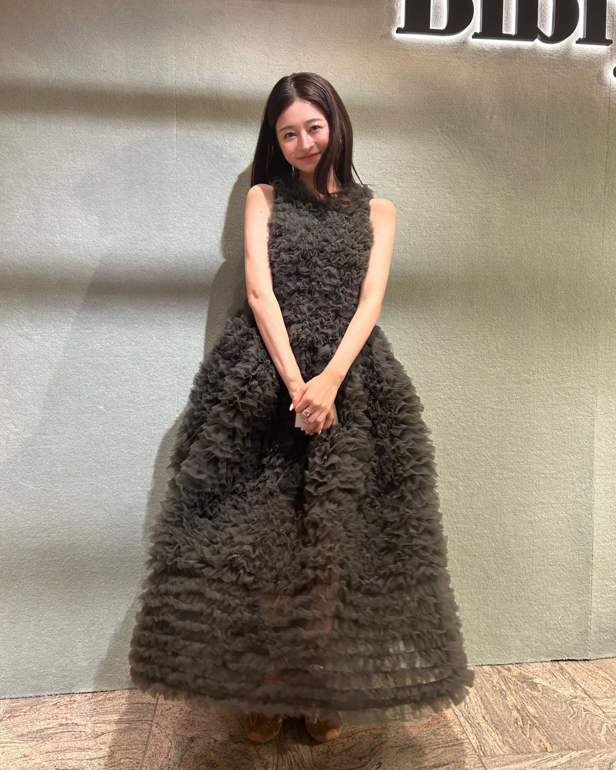 Bibiy 風 DARLENE SHUSHU DRESS ダークグレー Bibiy DARLENE SHUSHU 