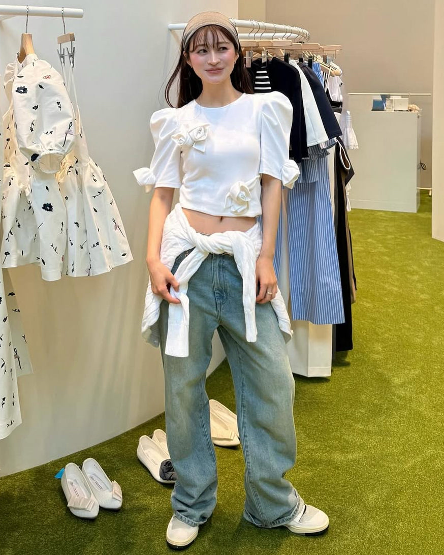 トップス bibiy rosetee BIBIY. MADE | ROSETTE TEE WHITE｜Bibiy.