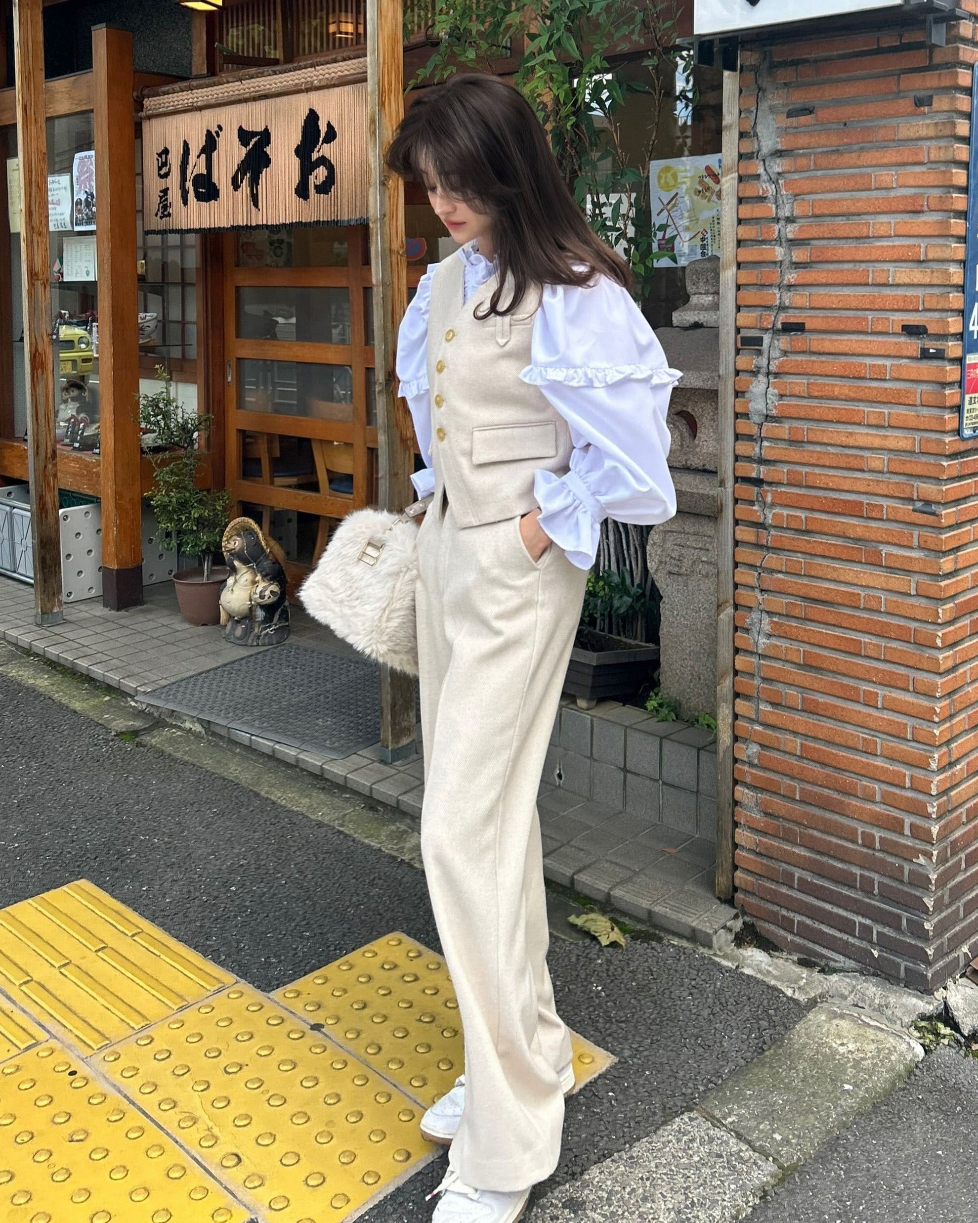 CAMELLIA WOOL PANTS/158cm/着用サイズS