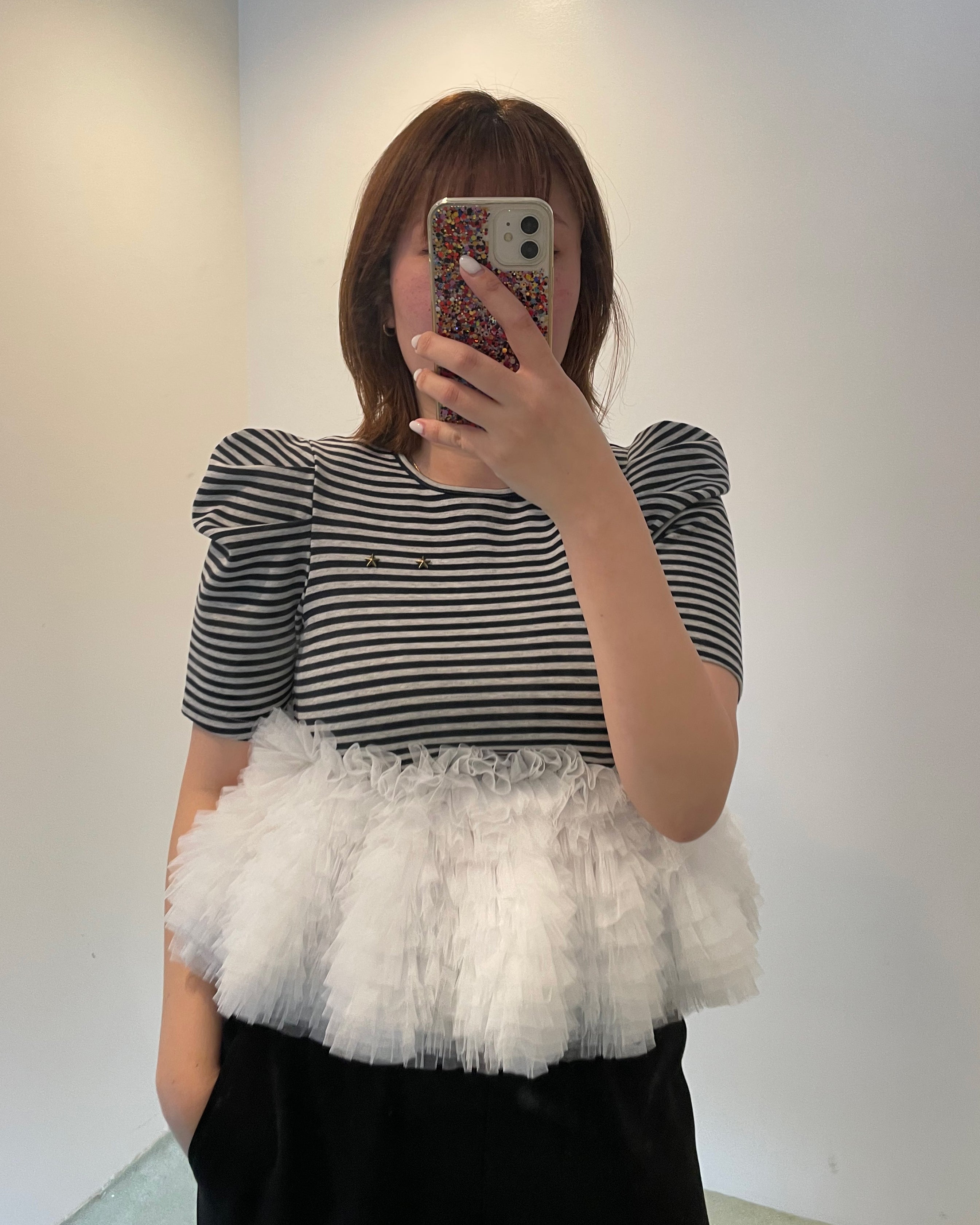 FRANCINE TULLE TEE/166cm/着用サイズF