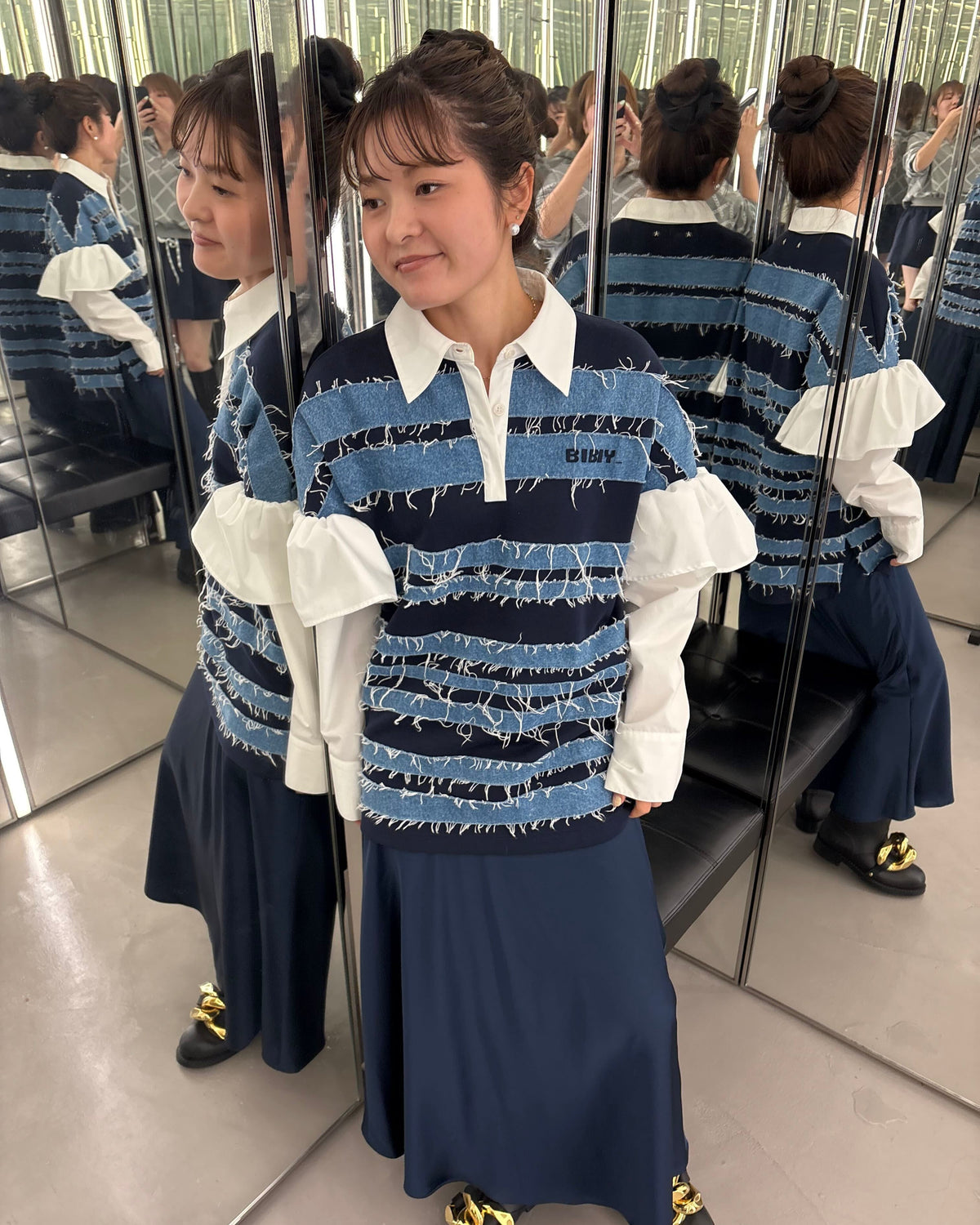 JAMIE DENIM TOP/160cm/着用サイズF