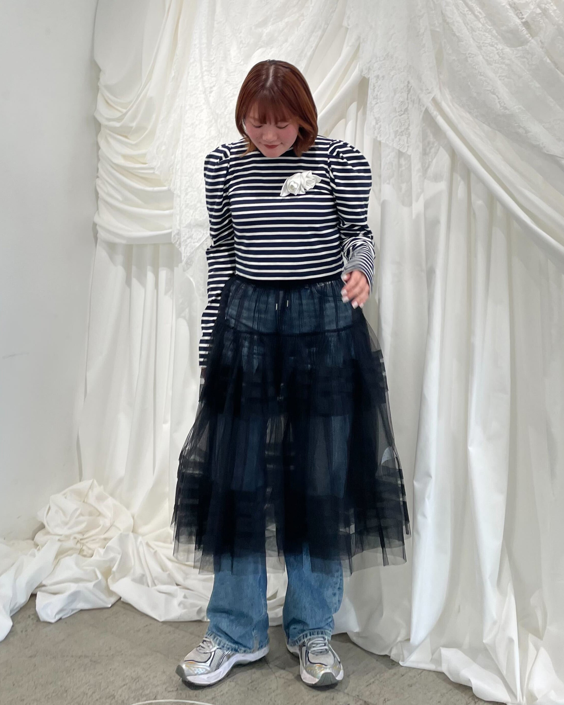 ROSETTE BORDER TOP/166cm/着用サイズF