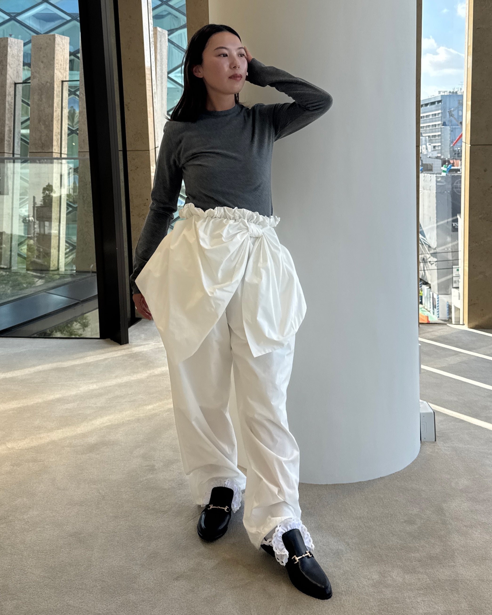SUSU RIBBON PANTS/155cm/着用サイズF